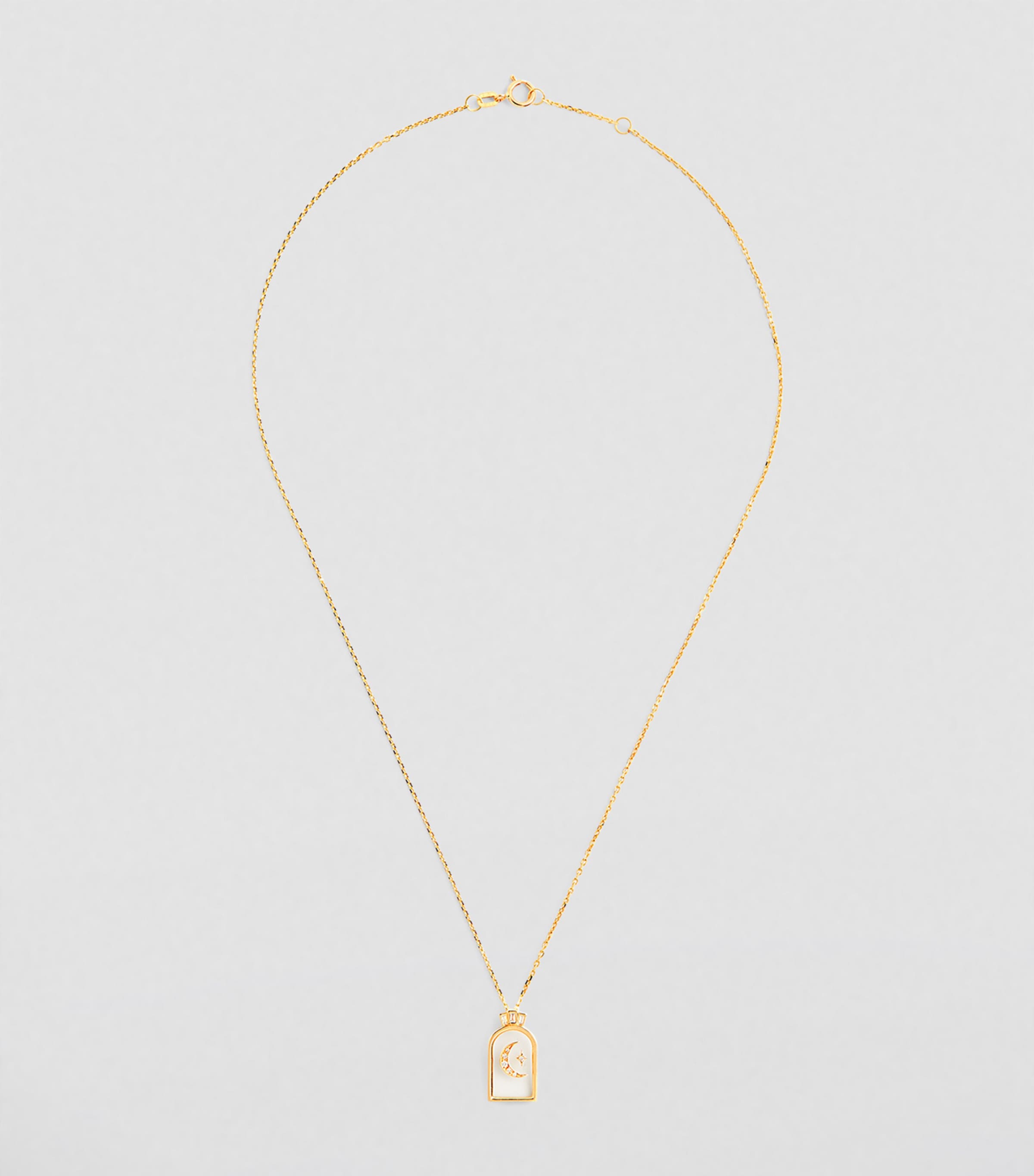 L'ATELIER NAWBAR Yellow Gold and Diamond Biladi Hilal Necklace Image 2