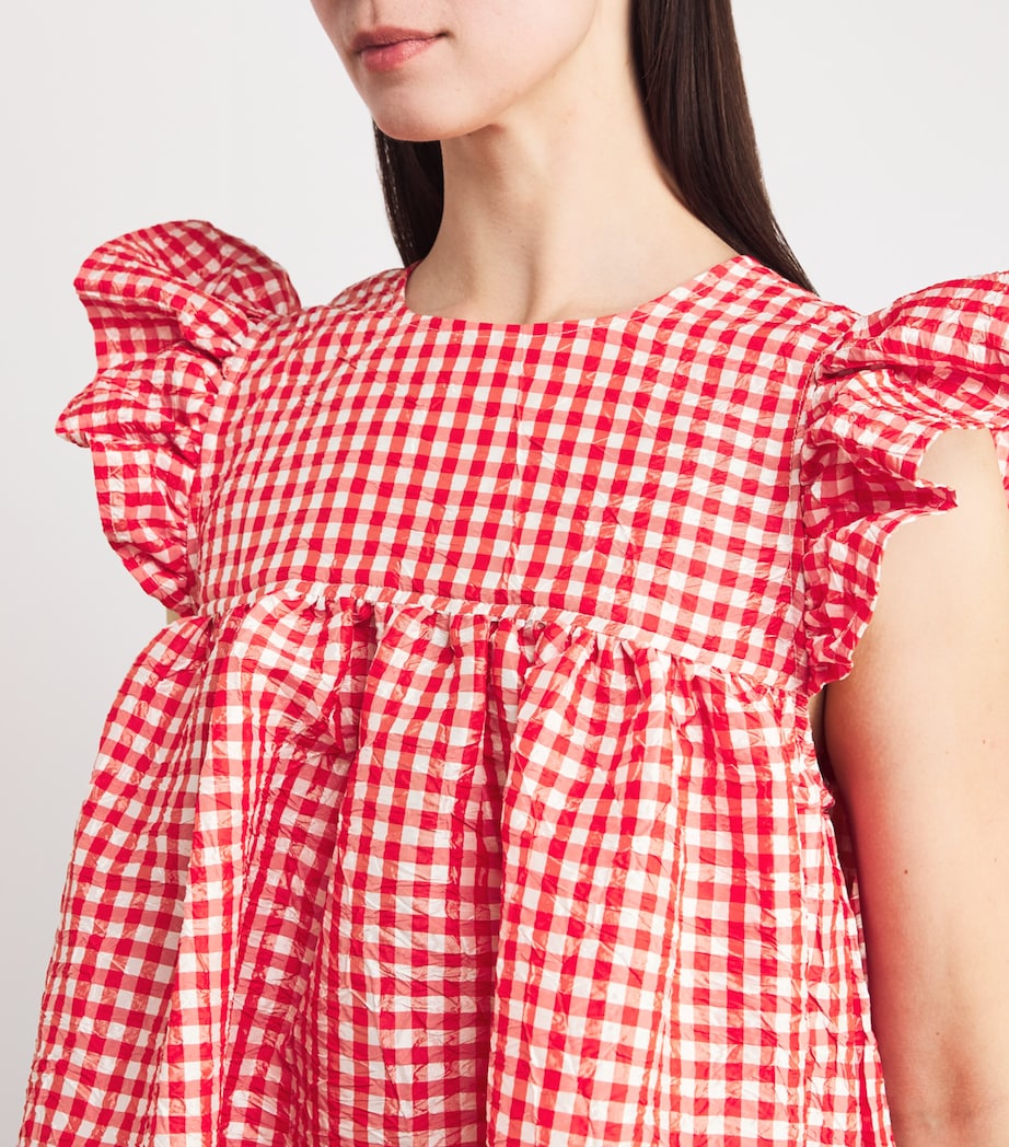 Taffeta Check Mini Dress 847 RED ALERT Image 6