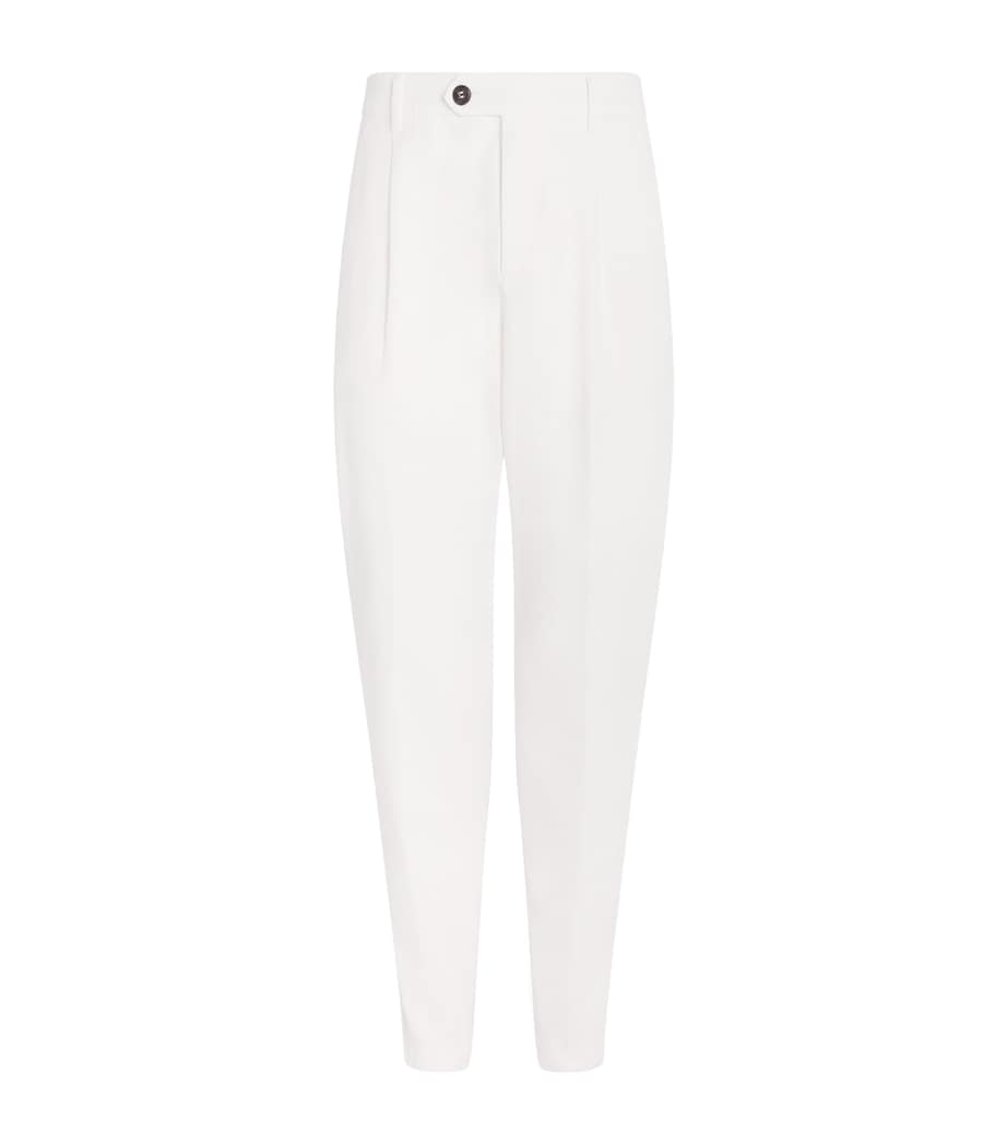 Eleventy Mens Stretch-Cotton Relaxed Trousers Bianco Image 1