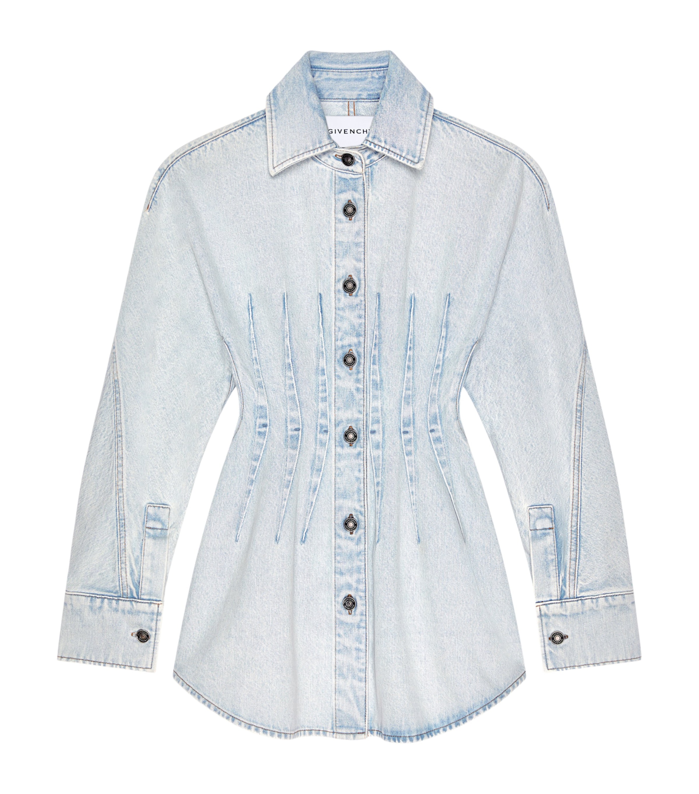 Denim Mini Shirt Dress LIGHT BLUE Image 1