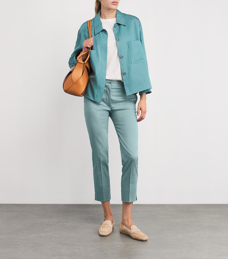 Stretch-Cotton Bing Court Trousers LAGOON Image 2