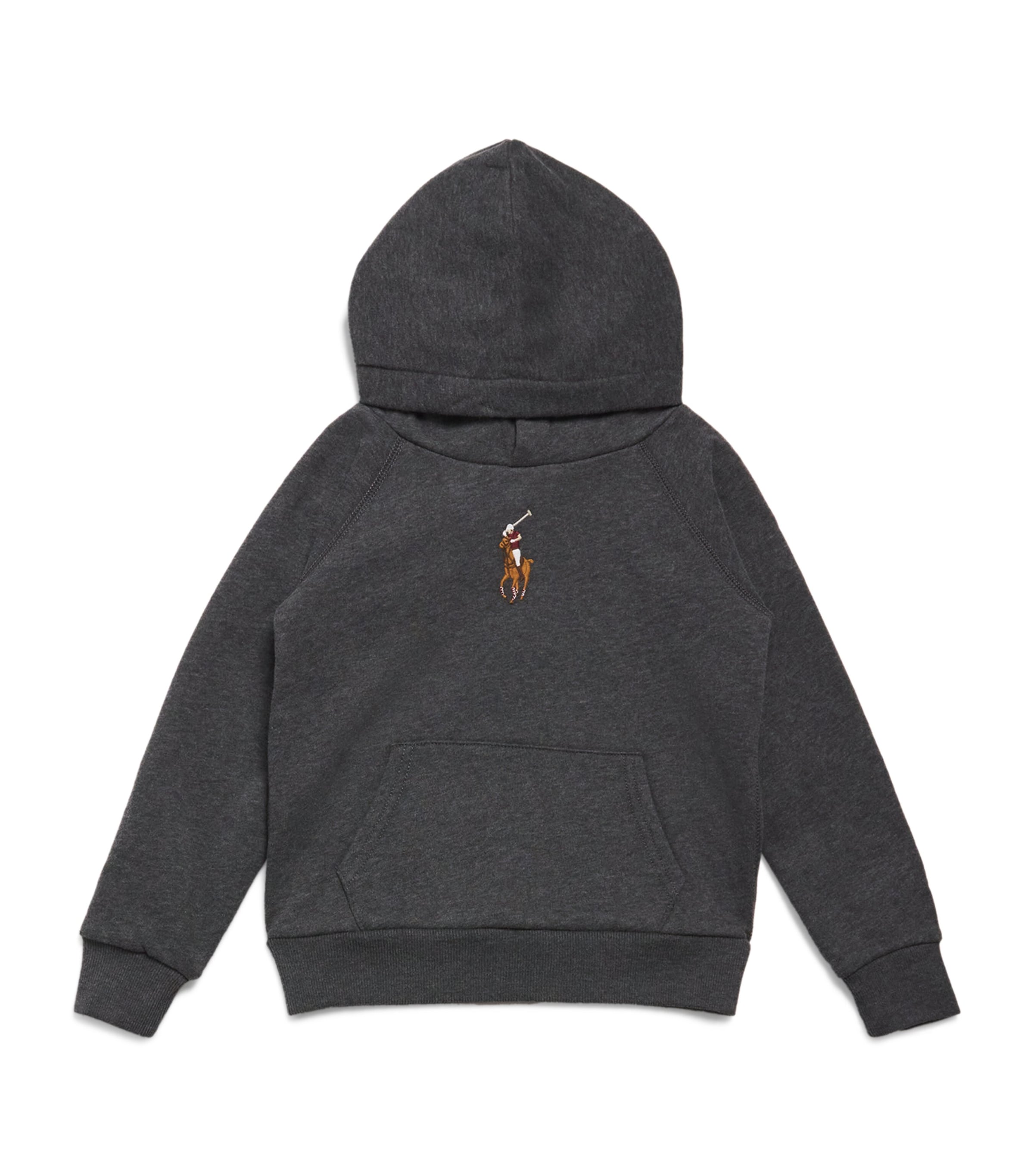 Ralph Lauren Kids Big Pony Logo Hoodie (7-14 Years) Grey Htr Image 1