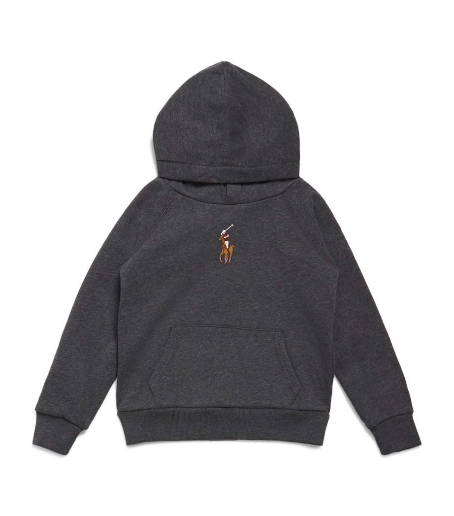 Ralph Lauren Kids Big Pony Logo Hoodie (7-14 Years) Grey Htr Image 1