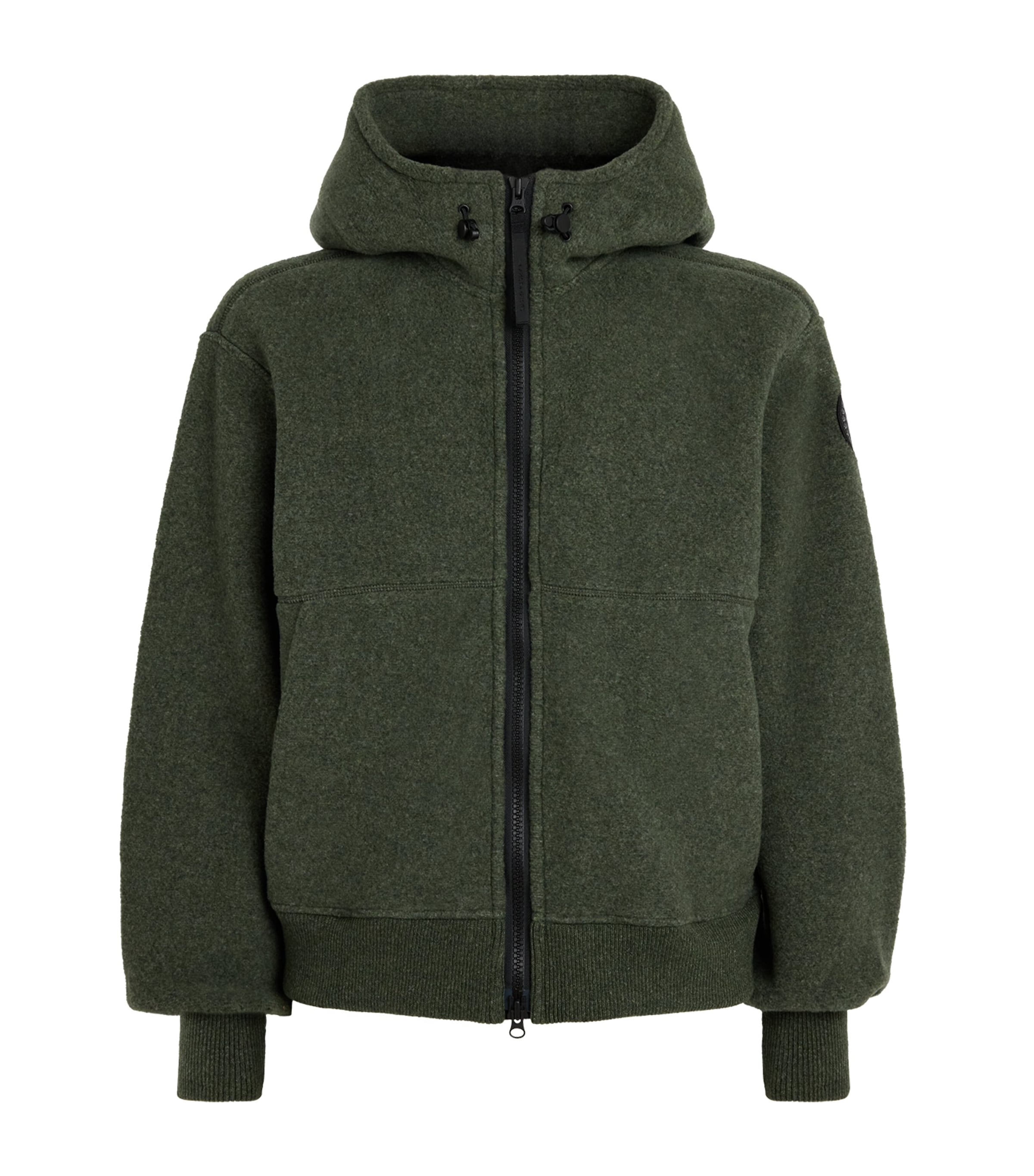 Canada Goose Mens Wool-Blend Fleece Chilliwack Bomber Jacket Moss Khaki Image 1