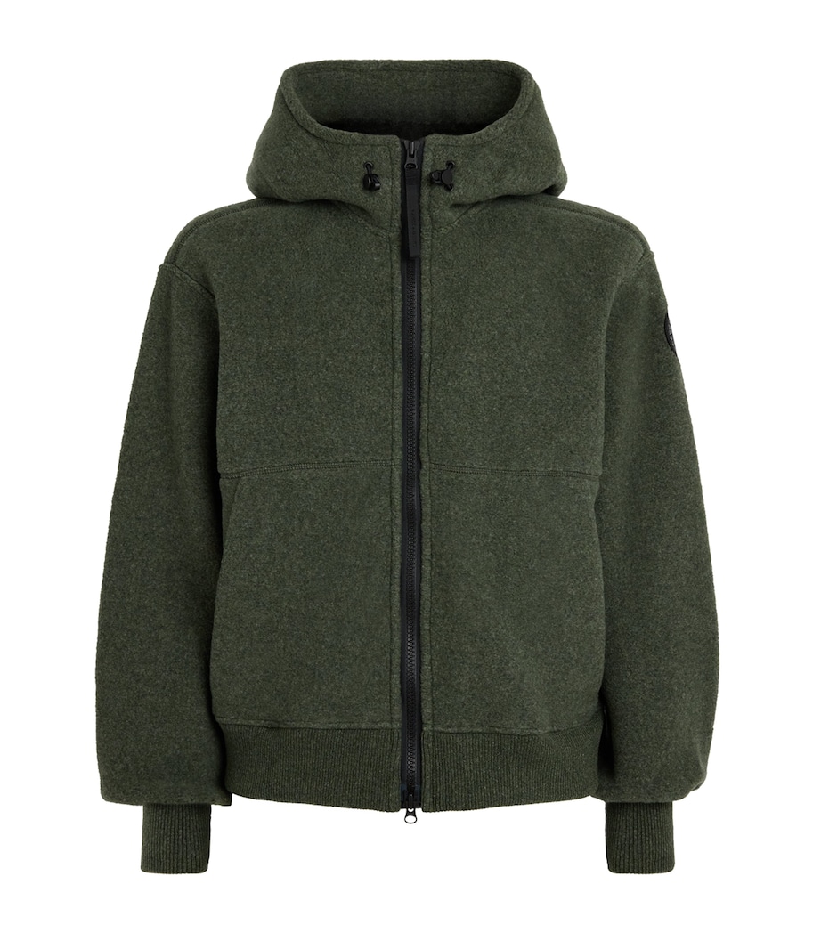 Canada Goose Mens Wool-Blend Fleece Chilliwack Bomber Jacket Moss Khaki Image 1
