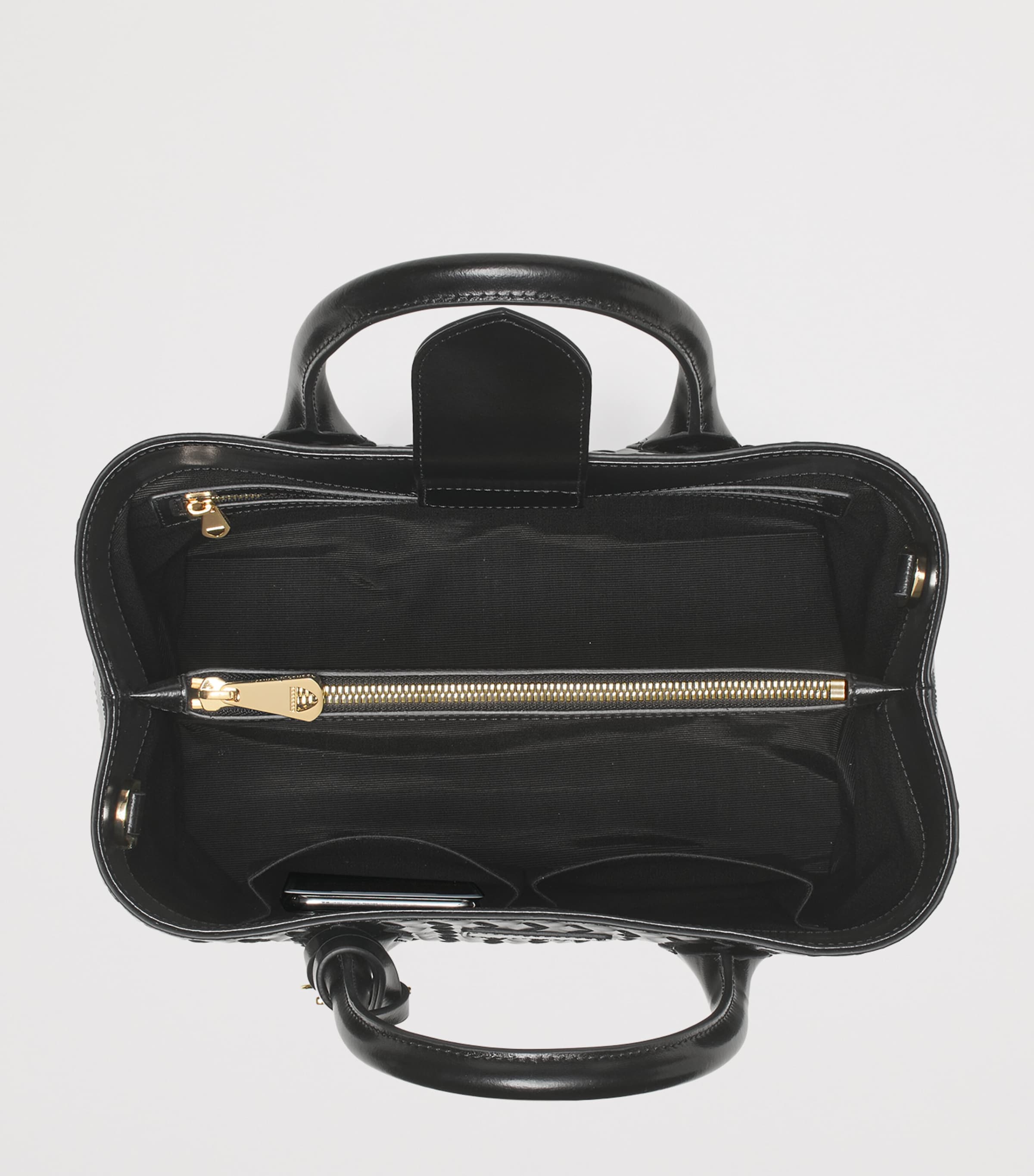 Midi Leather London Tote Bag BLACK Image 5