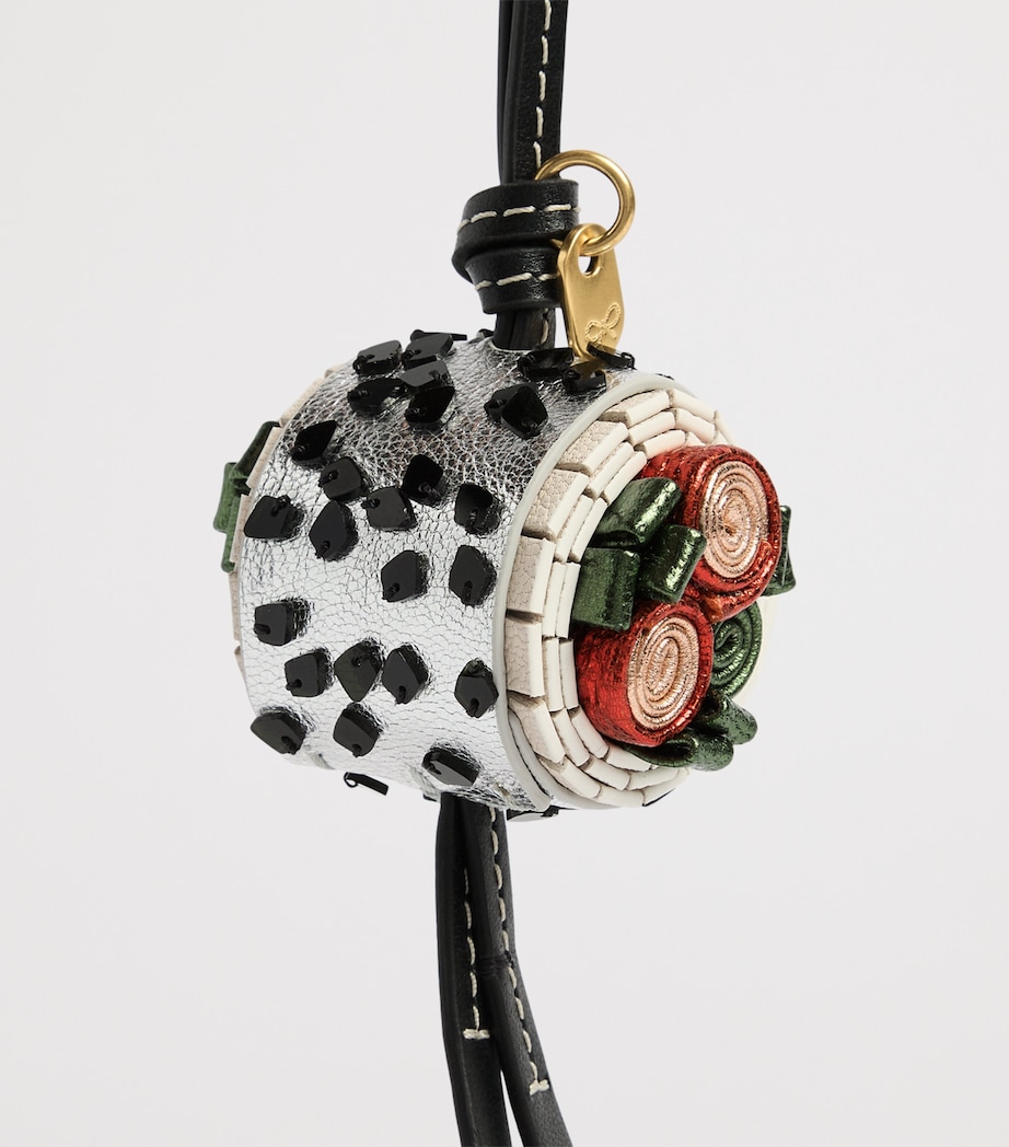 Anya Hindmarch Leather Uramaki Sushi Bag Charm Silver Image 2