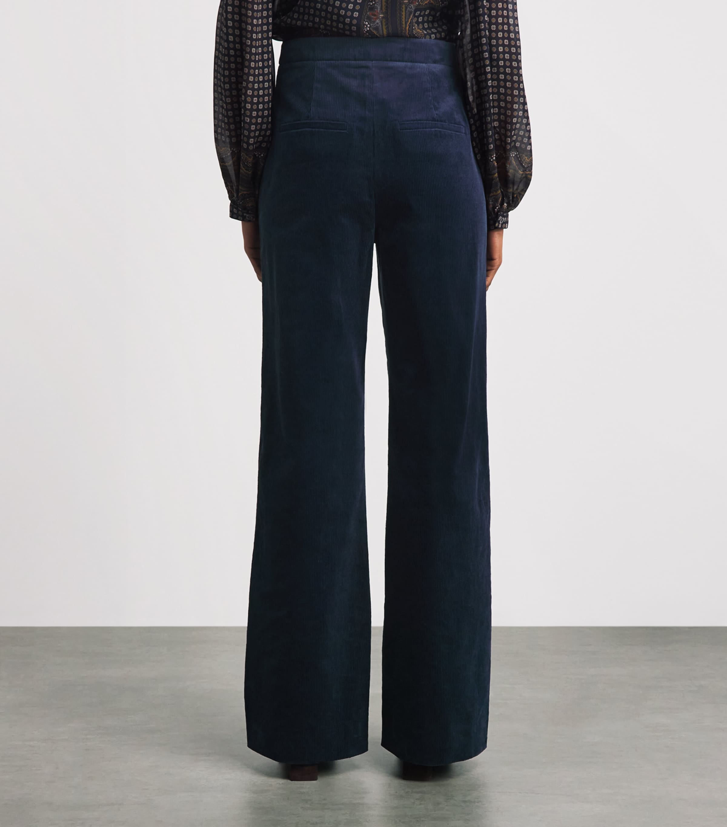 Veronica Beard Womens Corduroy Holt Wide-Leg Trousers Heritage Navy Image 5