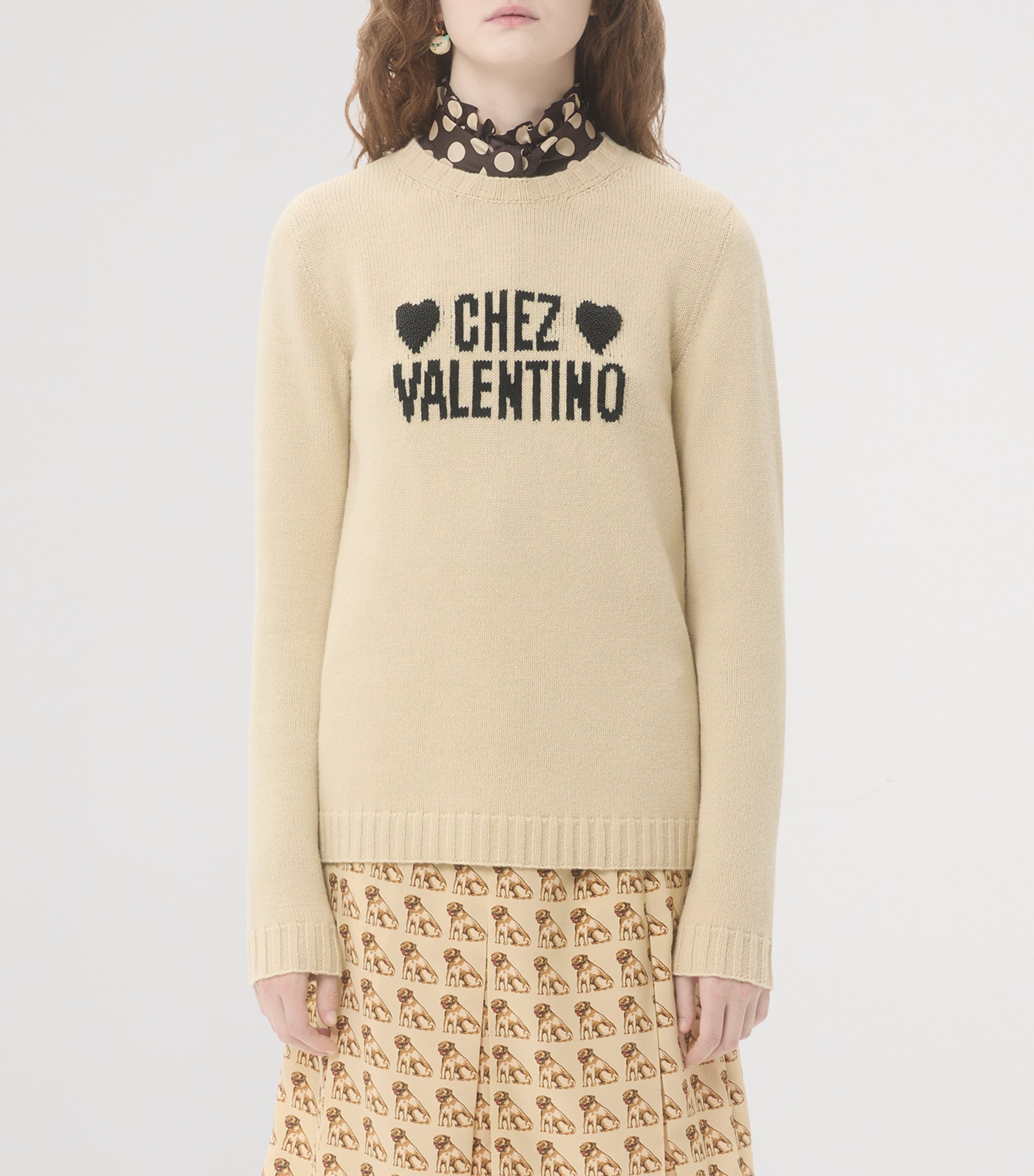Valentino Womens Virgin Wool Chez Valentino Sweater Image 2