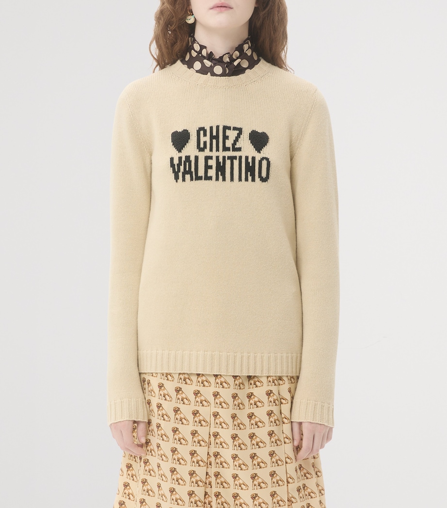 Virgin Wool Chez Valentino Sweater R8E Image 2