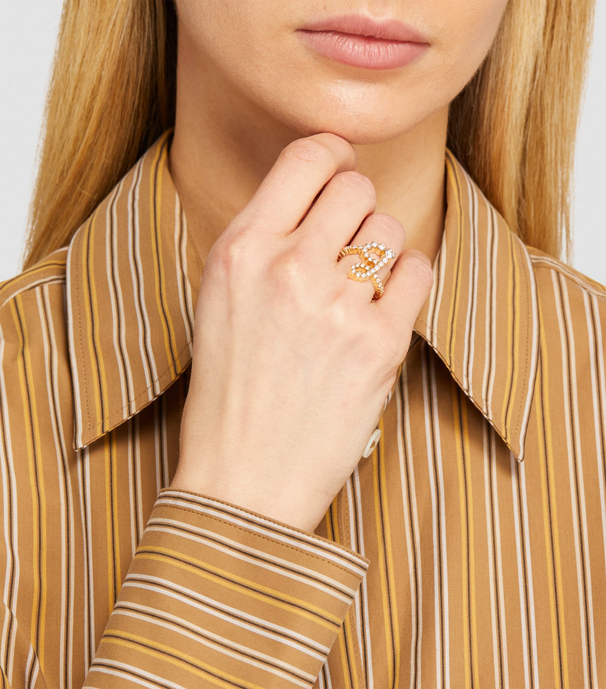 Yellow Gold and Diamond Ensemble 'G' Ring YELLOW GOLD Image 5