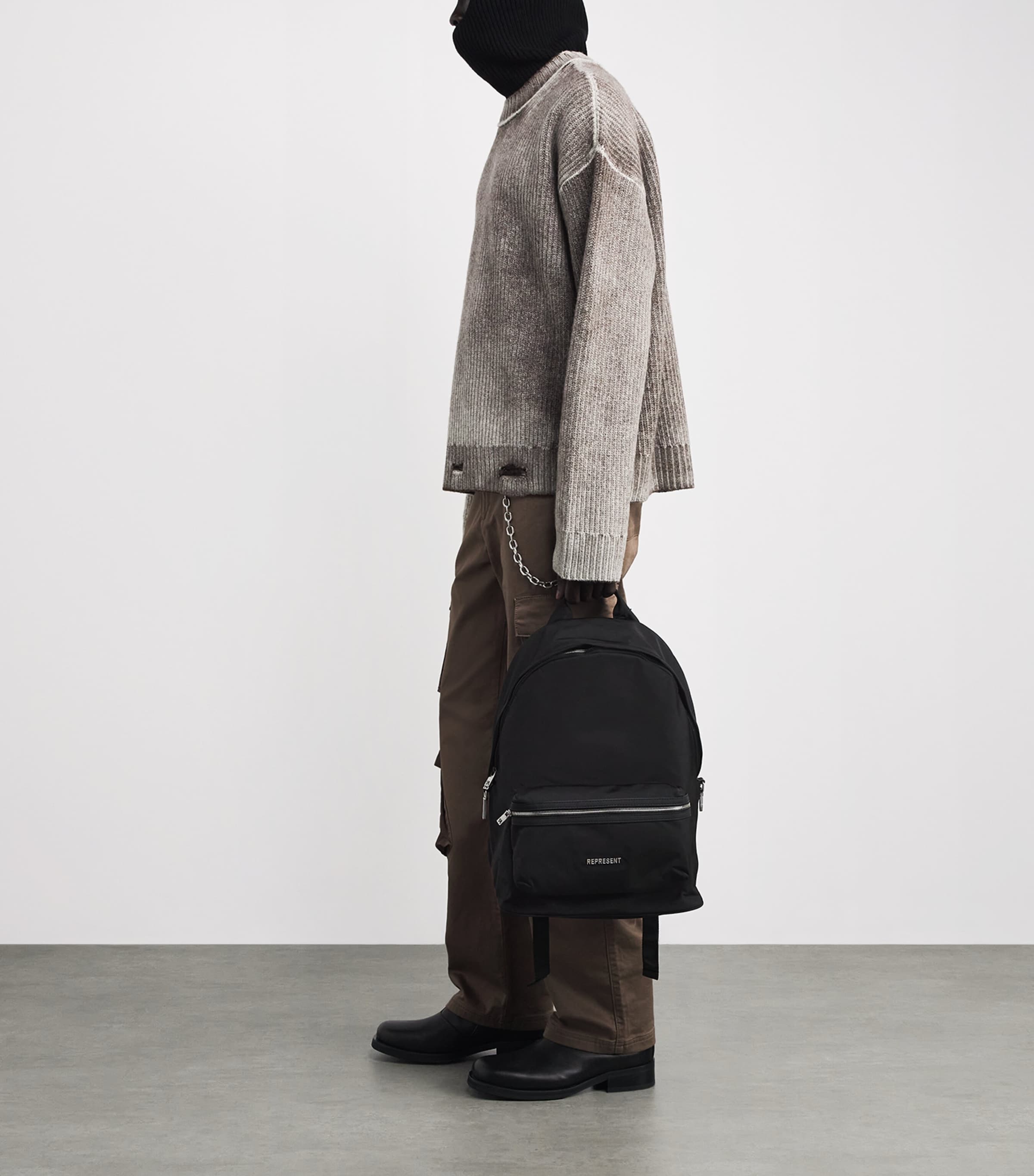 Nylon Logo Backpack BLACK Image 2