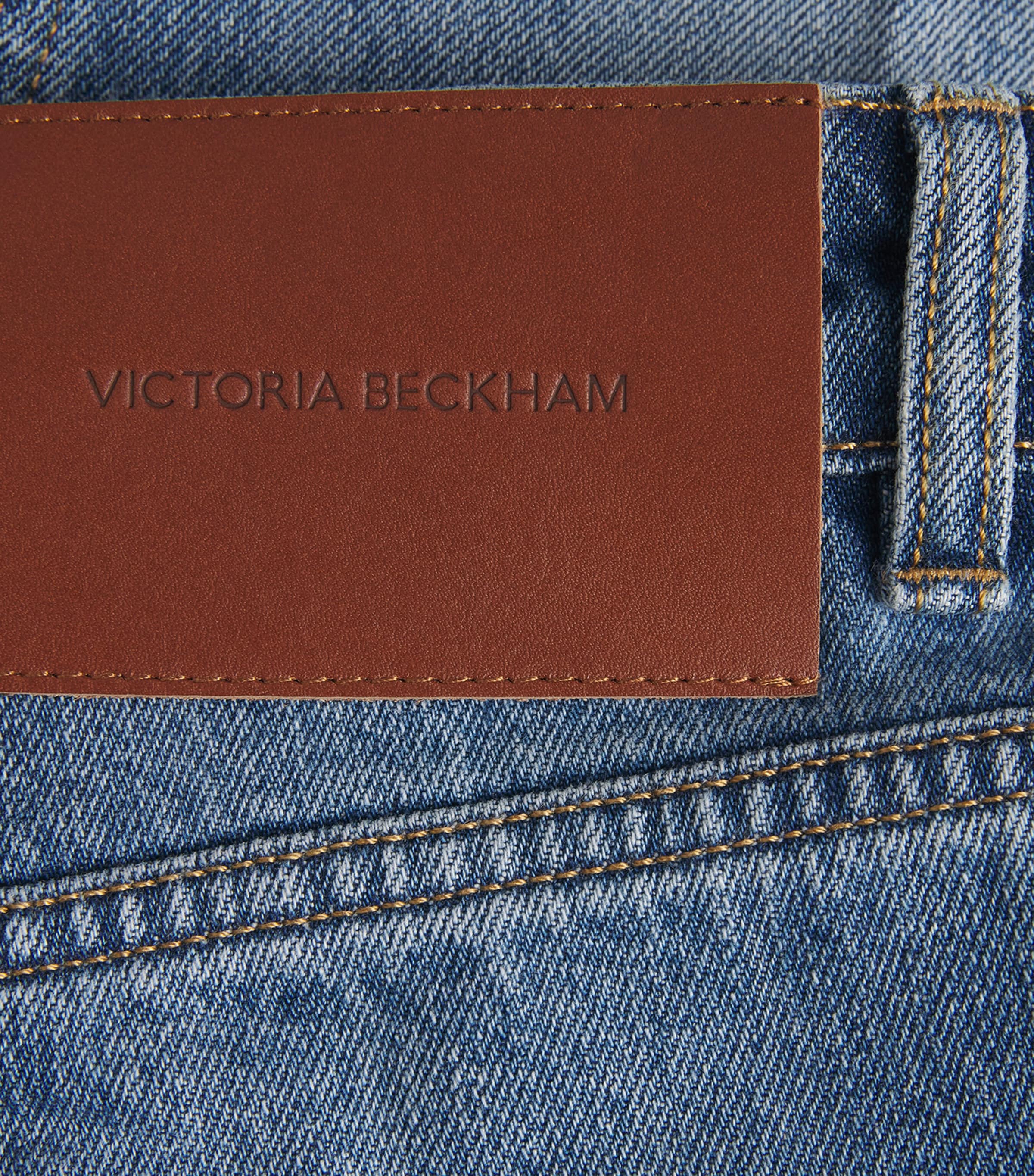 Victoria Beckham Womens Julia Straight Jeans Worn Blue Wash Image 6