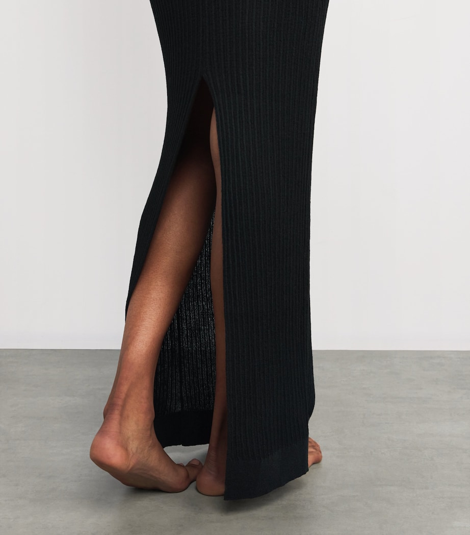 Sheer Knit Midi Dress ONYX Image 4