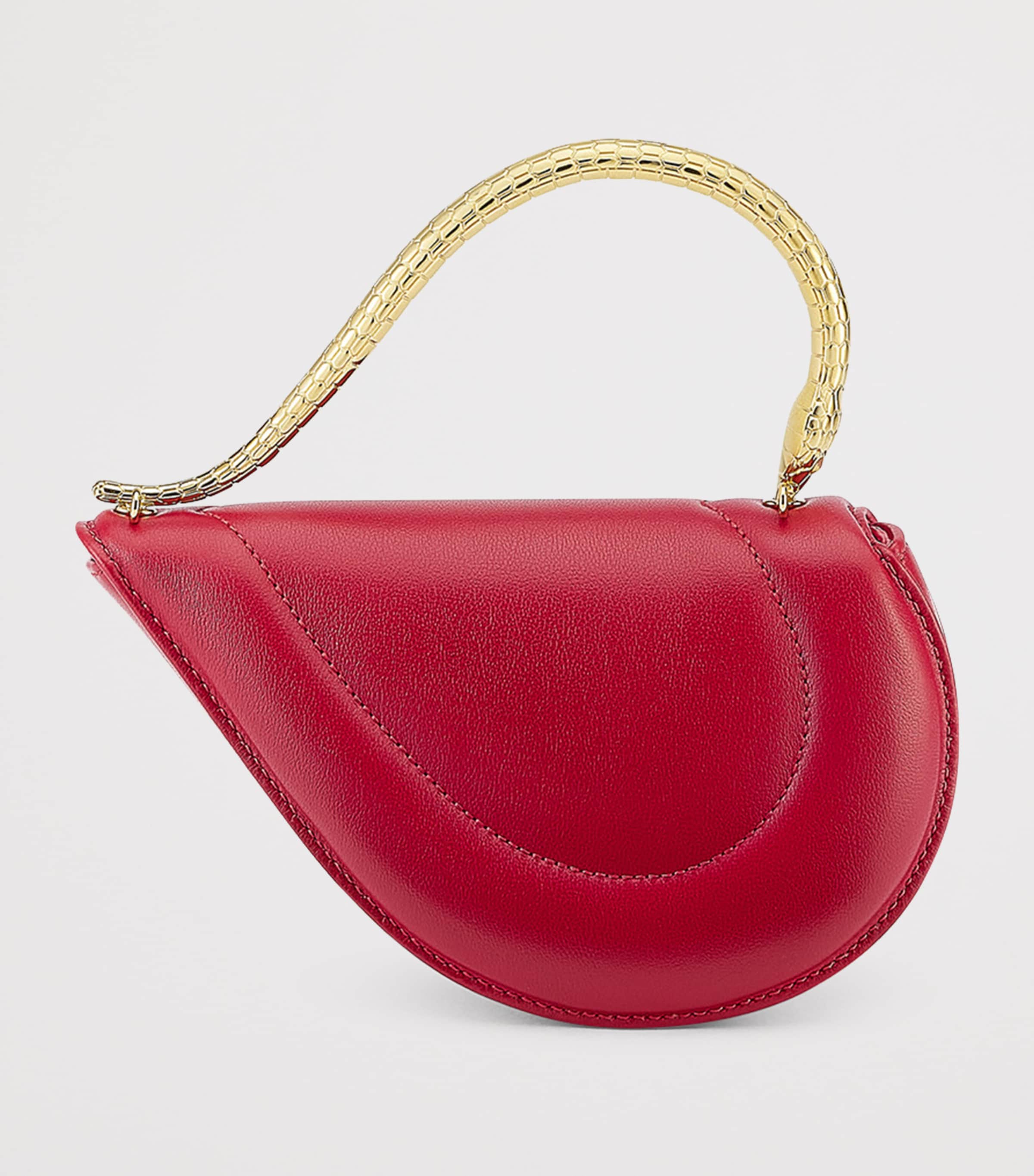 Leather Serpenti Cuore 1968 Top-Handle Bag RED MEDIUM Image 5