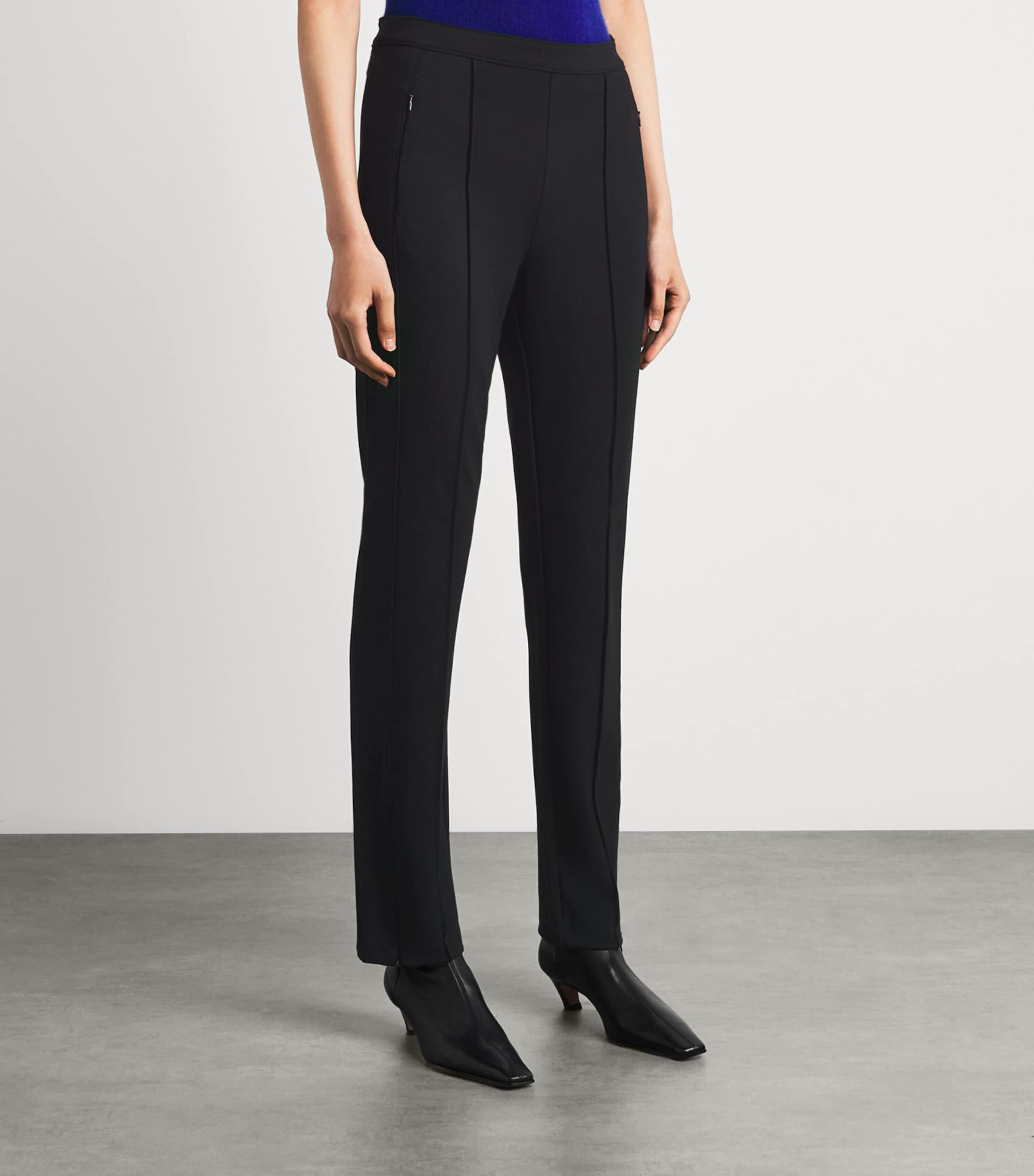 ME+EM Womens Zip-Hem Slim Trousers Black Image 4