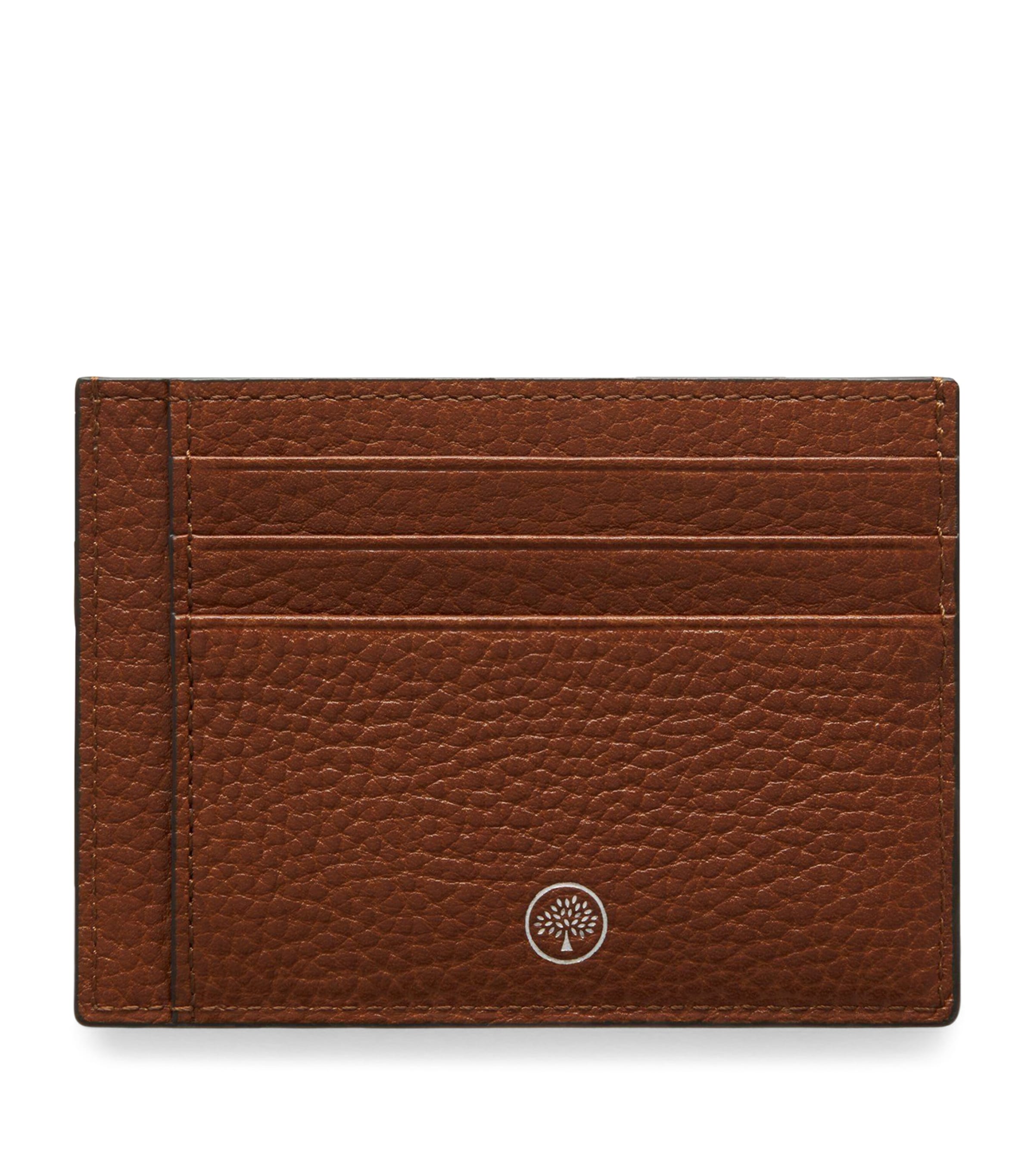 Grained Leather Card Holder OAK Image 2