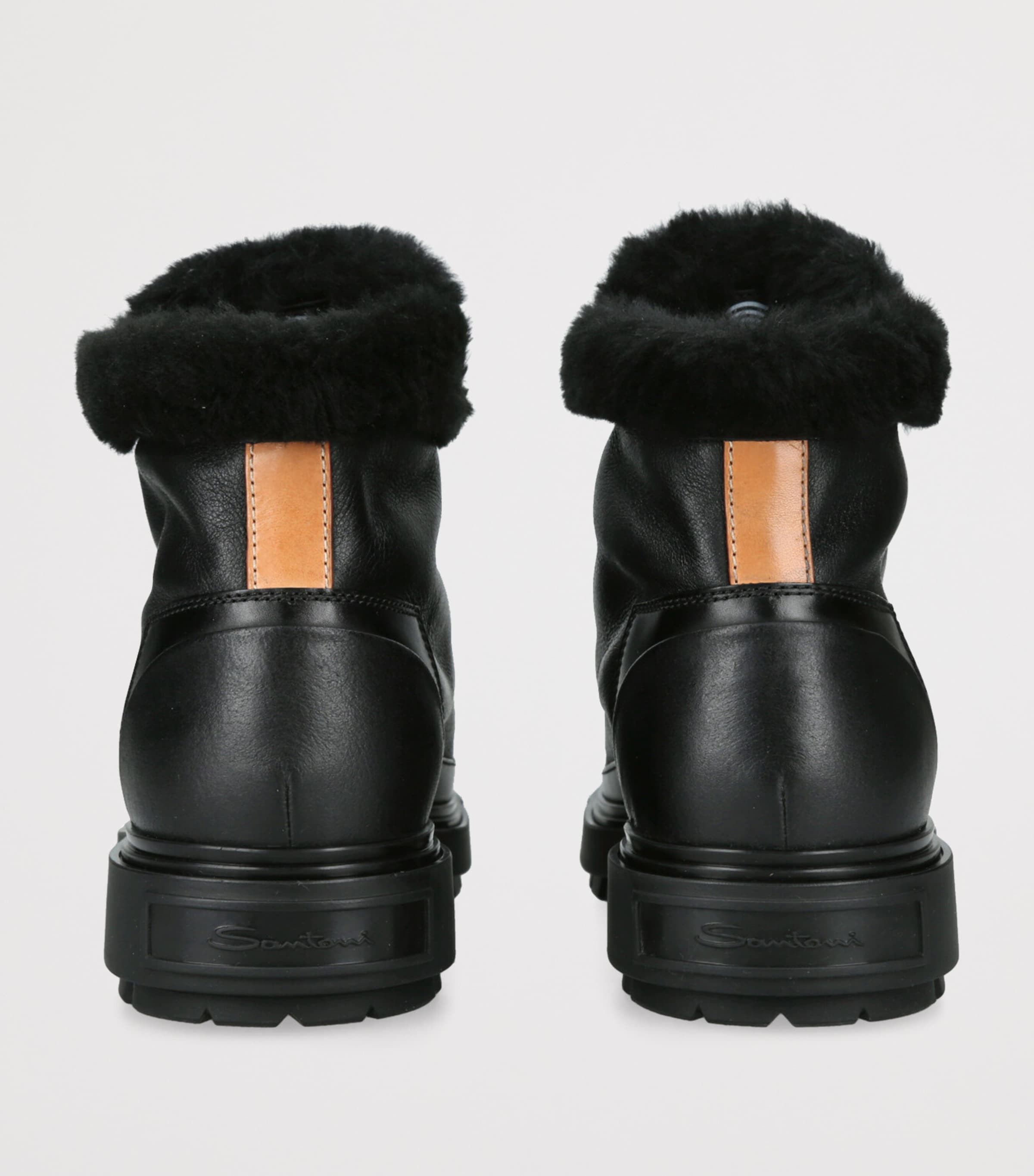 Leather St. Moritz Hiking Boots BLACK Image 2