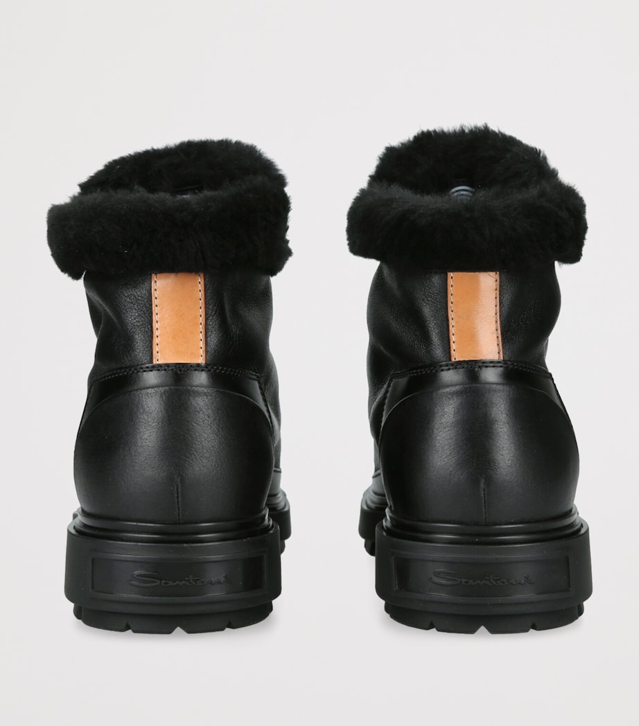 Leather St. Moritz Hiking Boots BLACK Image 2