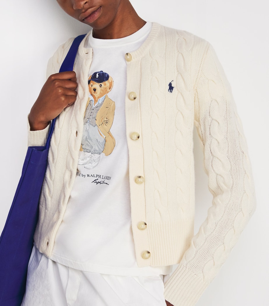 Wool-Cashmere Cable Knit Cardigan AUTHENTIC CREAM Image 6