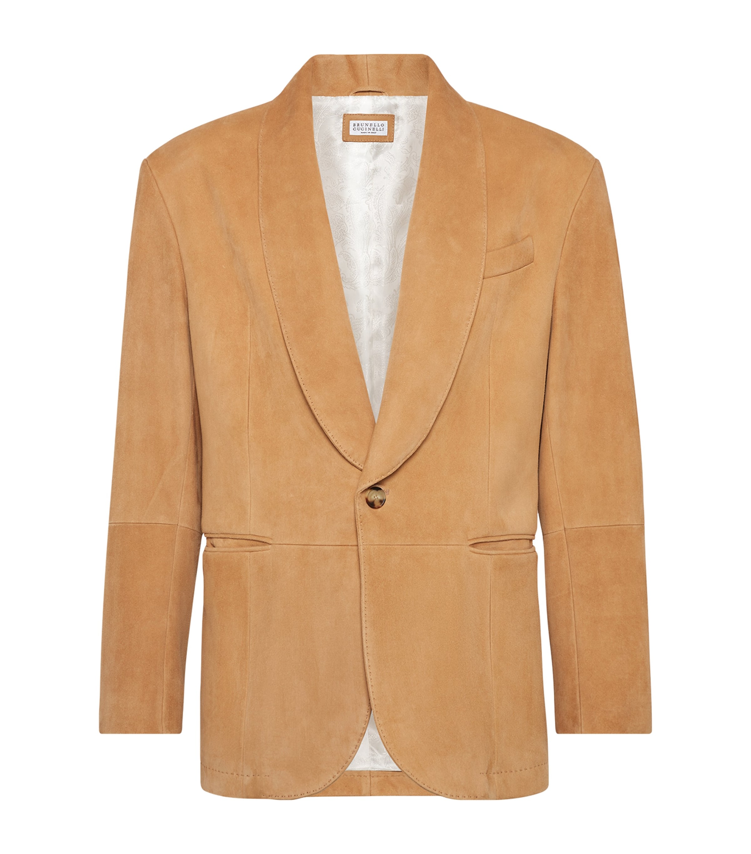 Brunello Cucinelli Suede Blazer In Brown