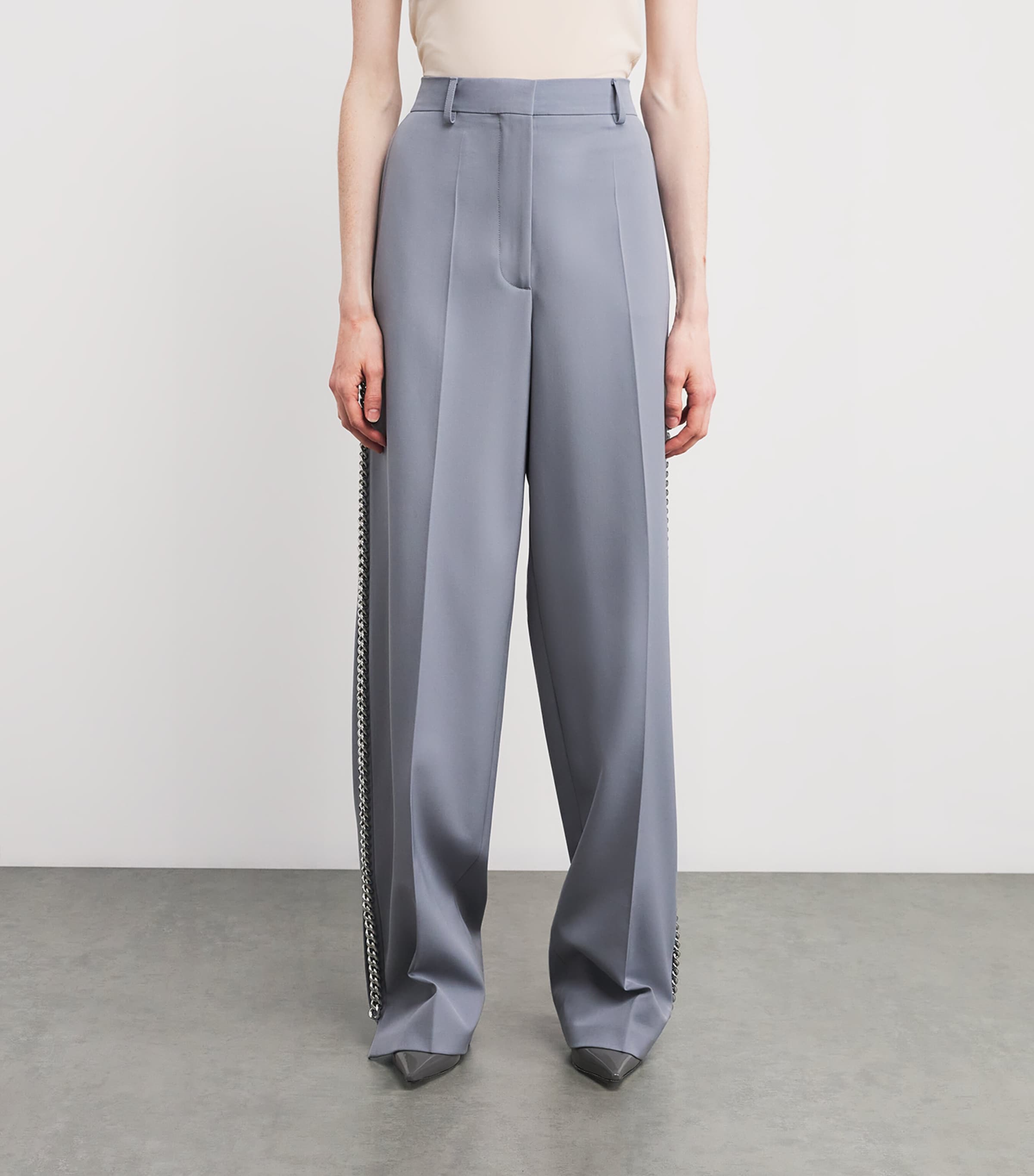 【送料&関税込】Stella McCartney Wool Trousers Stella McCartney low-rise Wool Trousers | Grey | FARFETCH