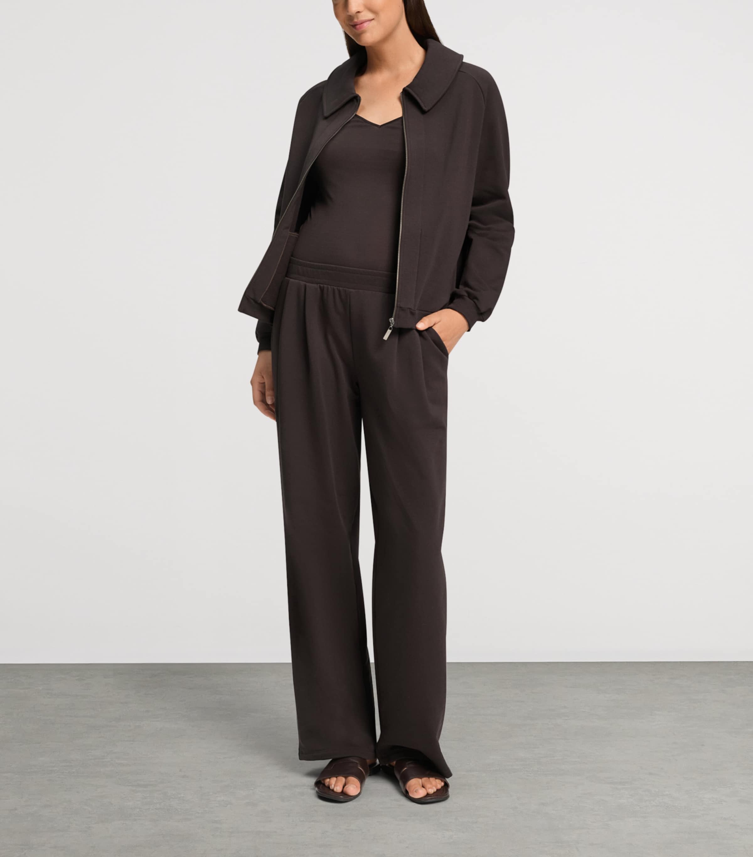 Hanro Womens Cotton Natural Living Cardigan Dark Mocha Image 2