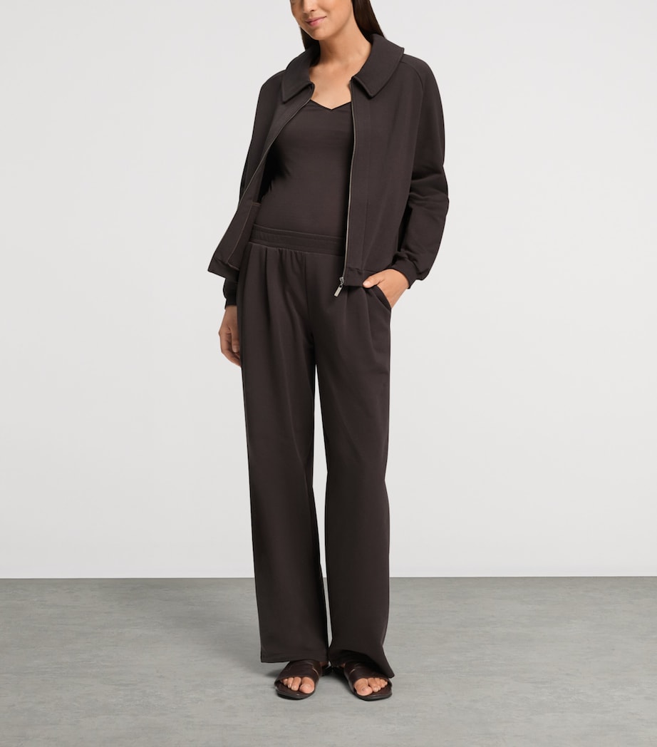 Hanro Womens Cotton Natural Living Cardigan Dark Mocha Image 2