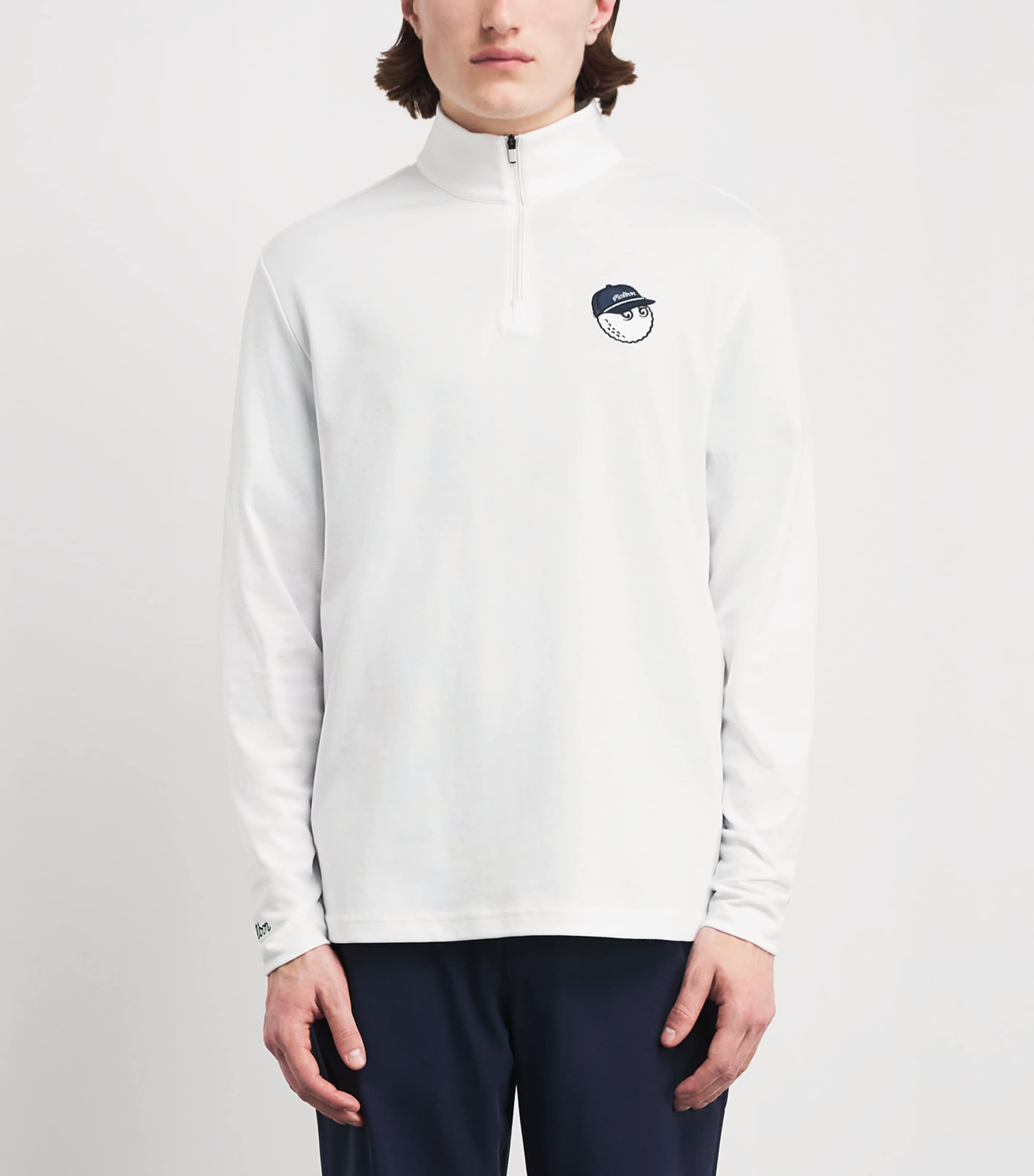 Malbon Golf Mens Flyer Mid Layer White Image 4