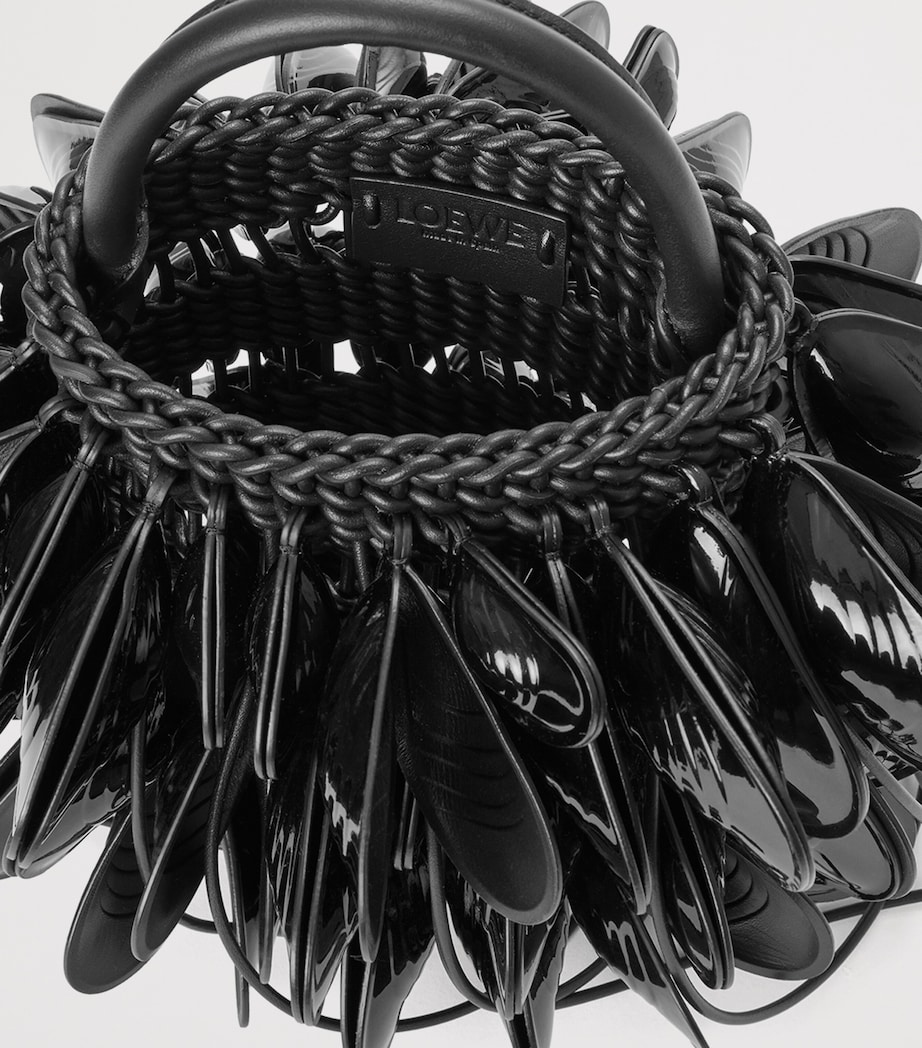 Leather Shell Bucket Bag BLACK Image 7