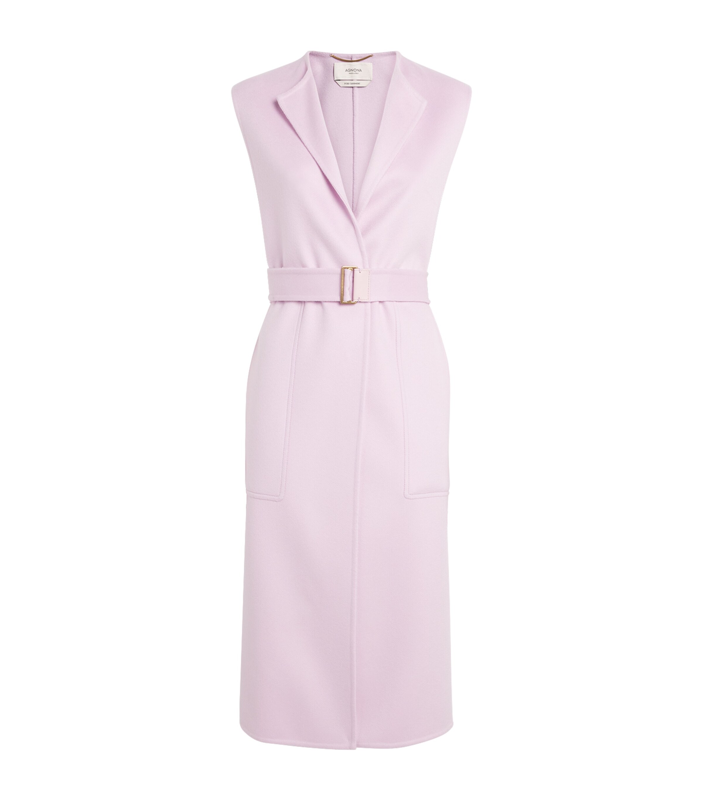 Agnona Womens Cashmere Sleeveless Coat Pink Lilium Image 1