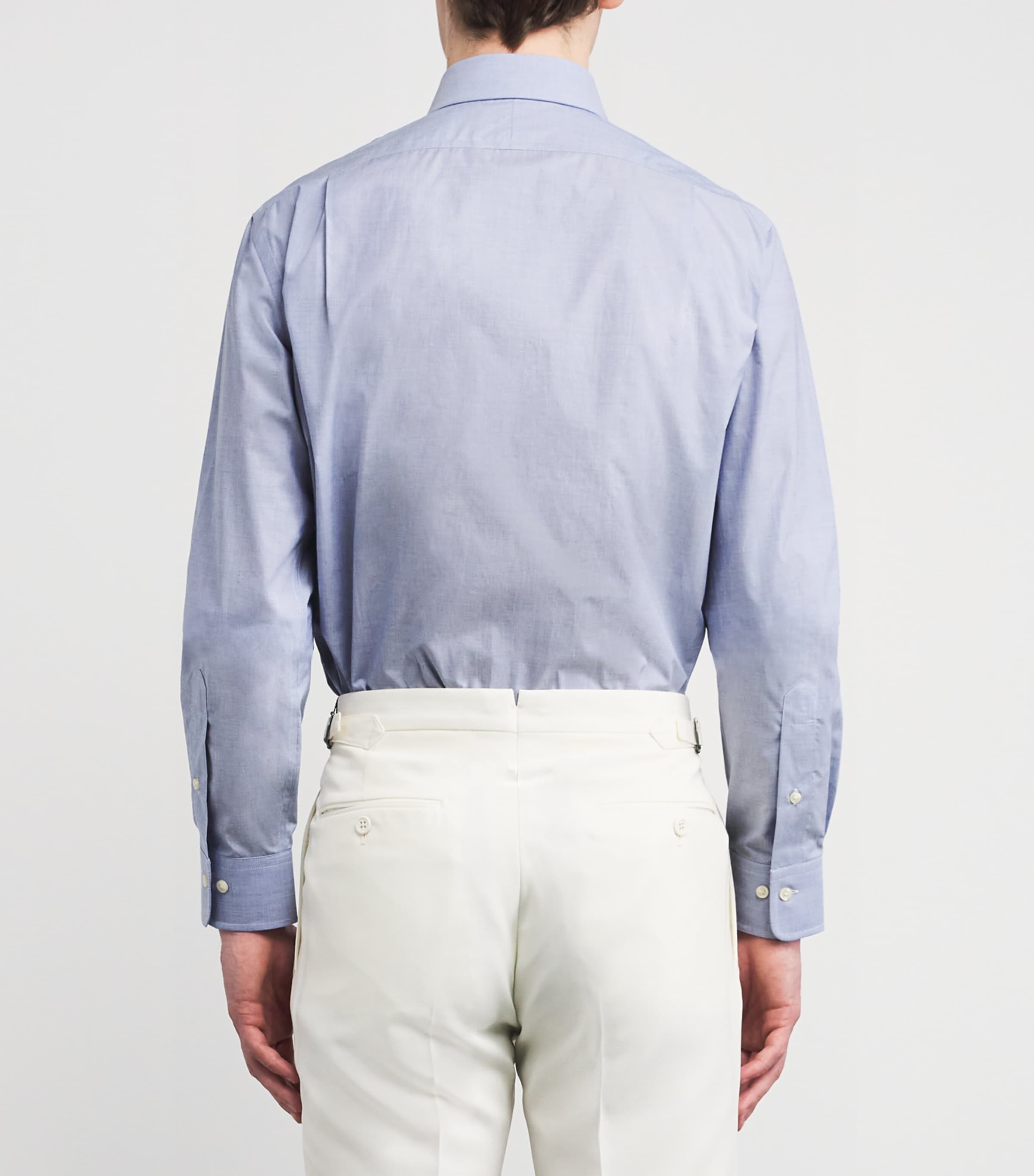 Poplin Slim-Fit Shirt 3210A LIGHT BLUE/WHI Image 4