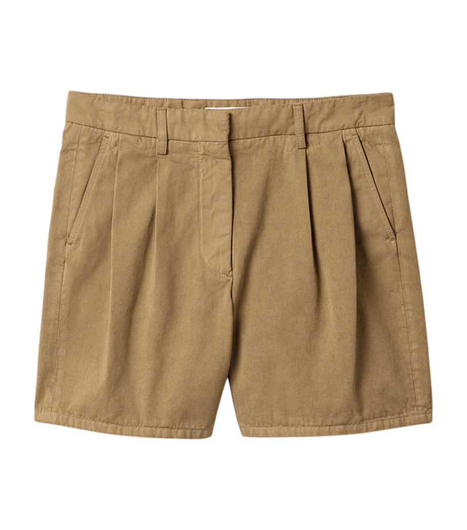 Miu Miu Womens Cotton Gabardine Bermuda Shorts Neutral Image 1