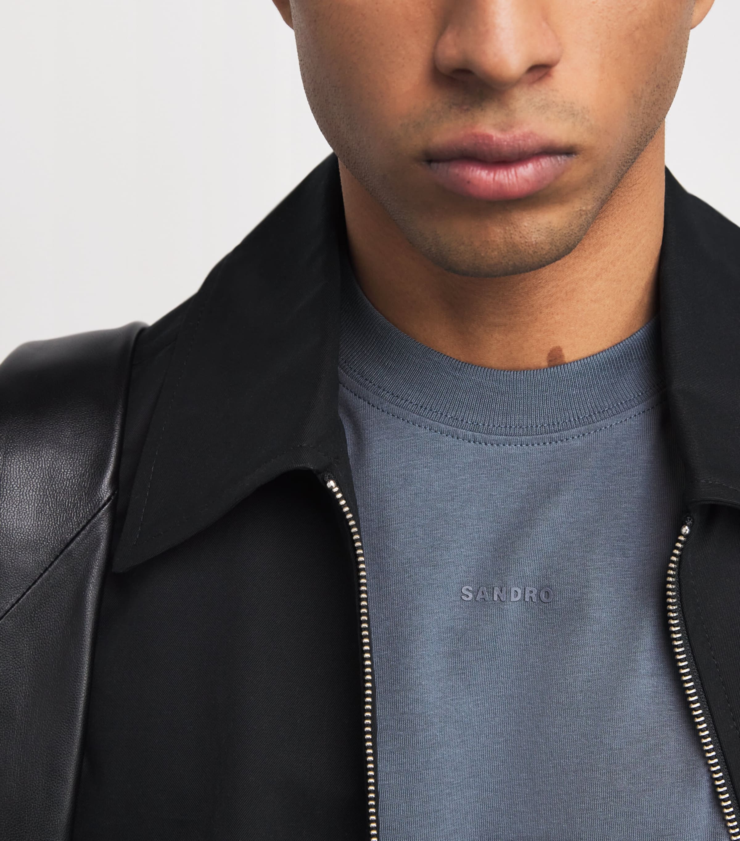 Organic Cotton Logo T-Shirt GREY / BLU Image 6