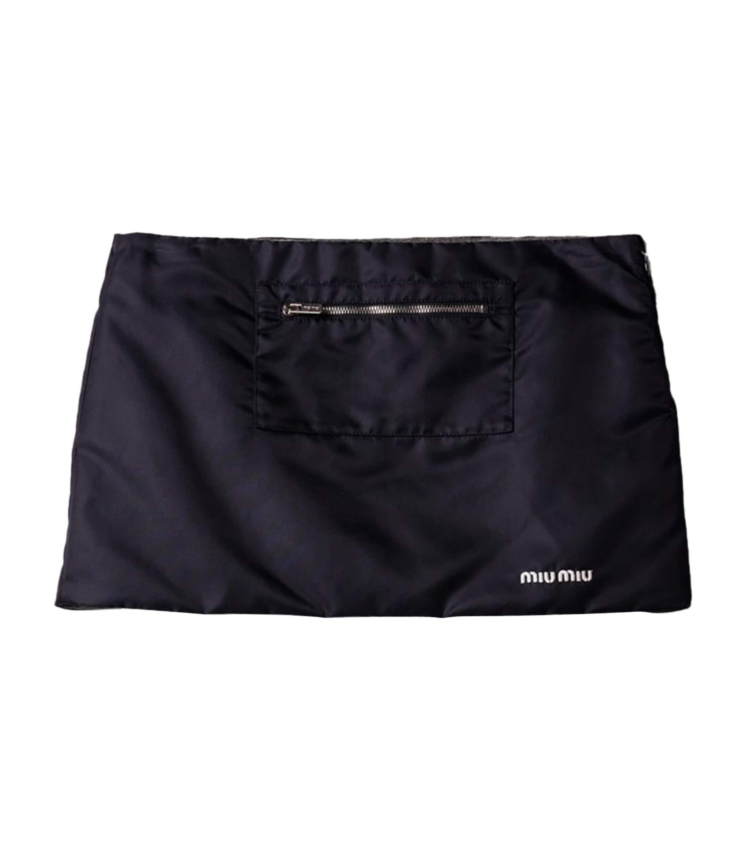 Miu Miu Womens Technical Gazar Mini Skirt Image 1