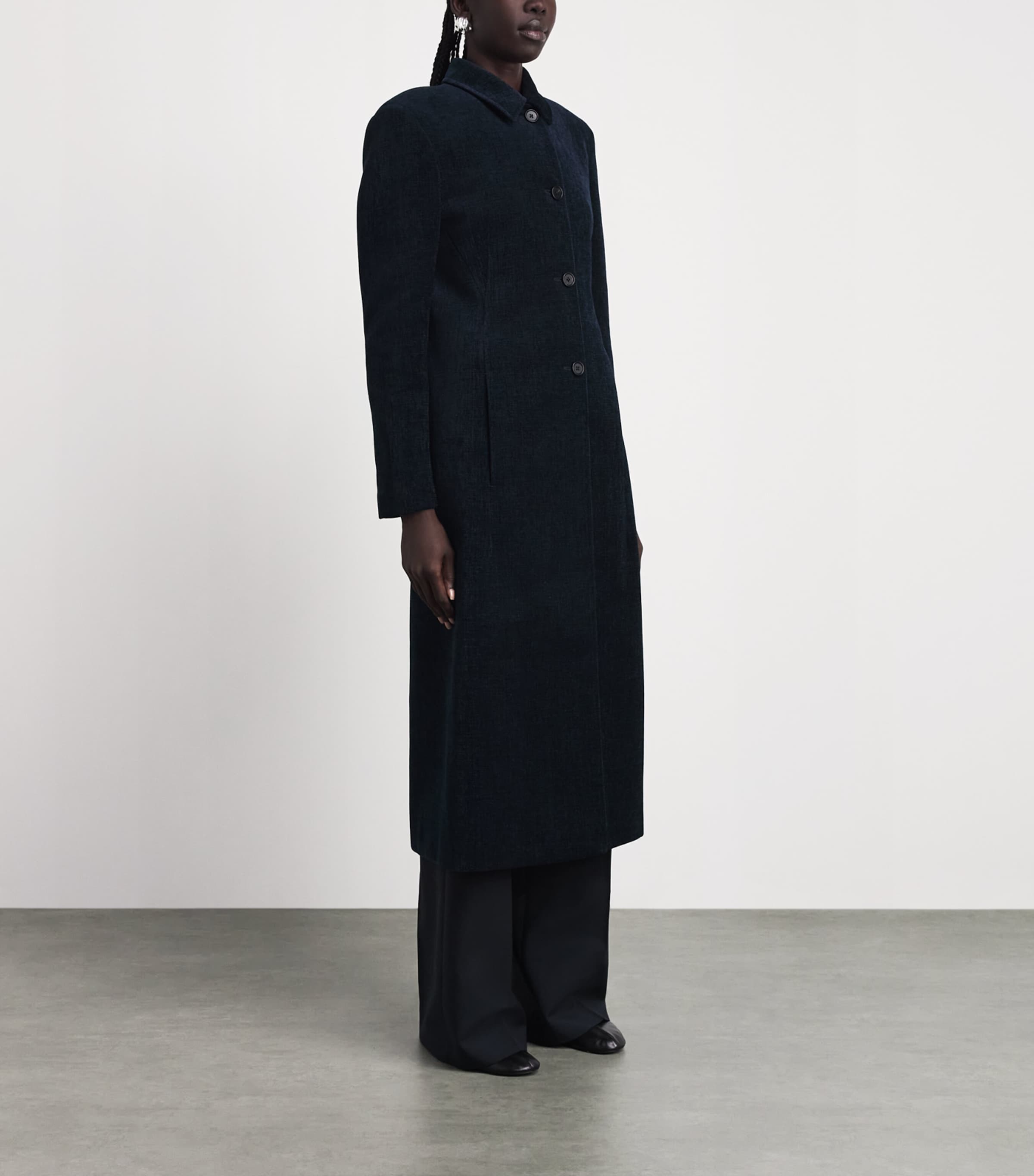 Jil Sander Womens Chenille Car Coat Midnight Image 4