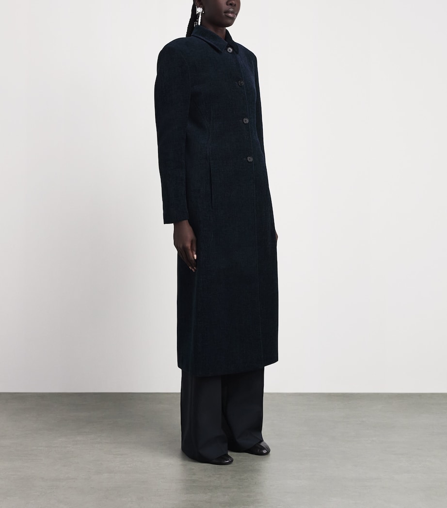 Jil Sander Womens Chenille Car Coat Midnight Image 4
