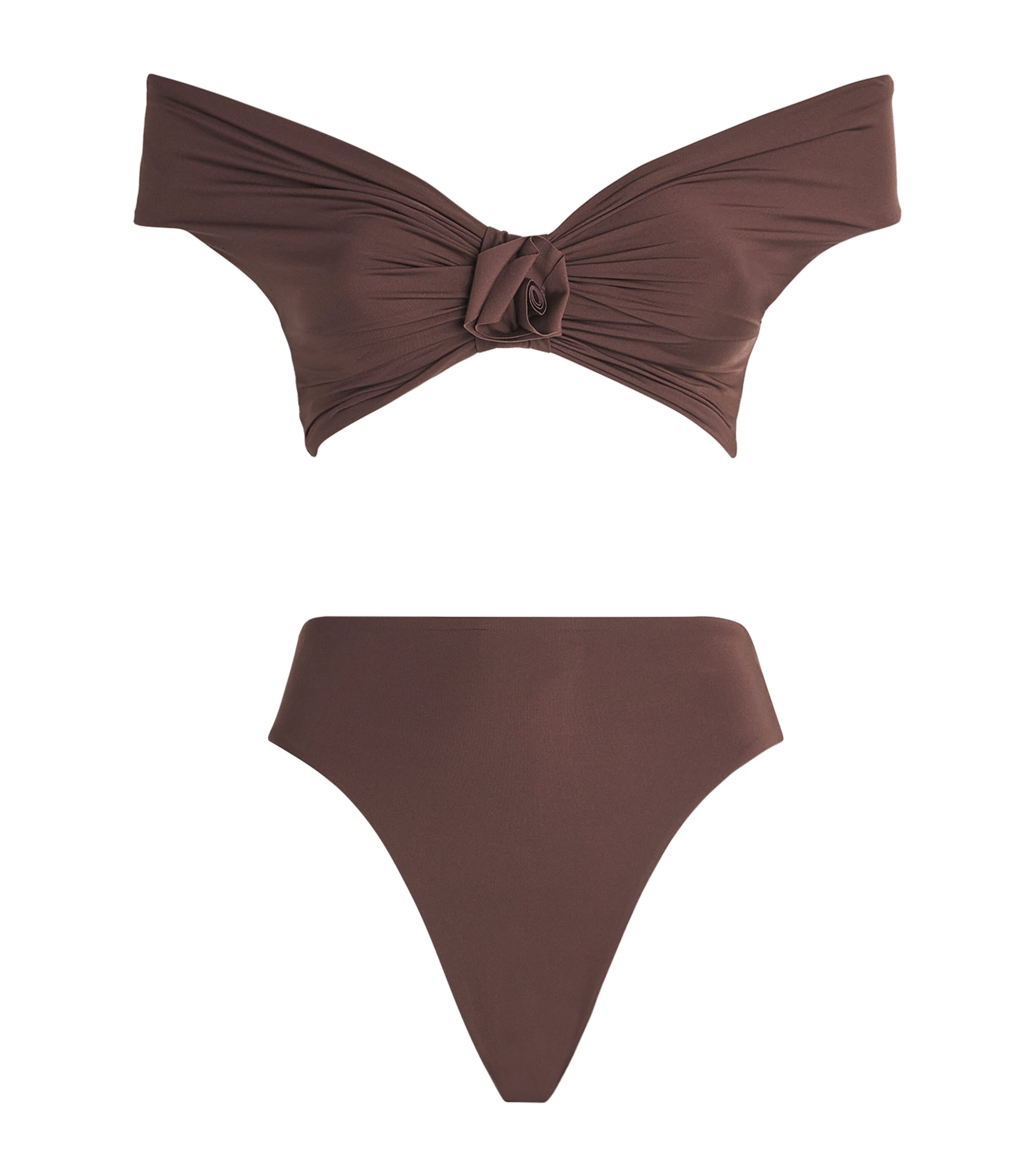 Maygel Coronel Off-the-shoulder Sauco Bikini In Burgundy
