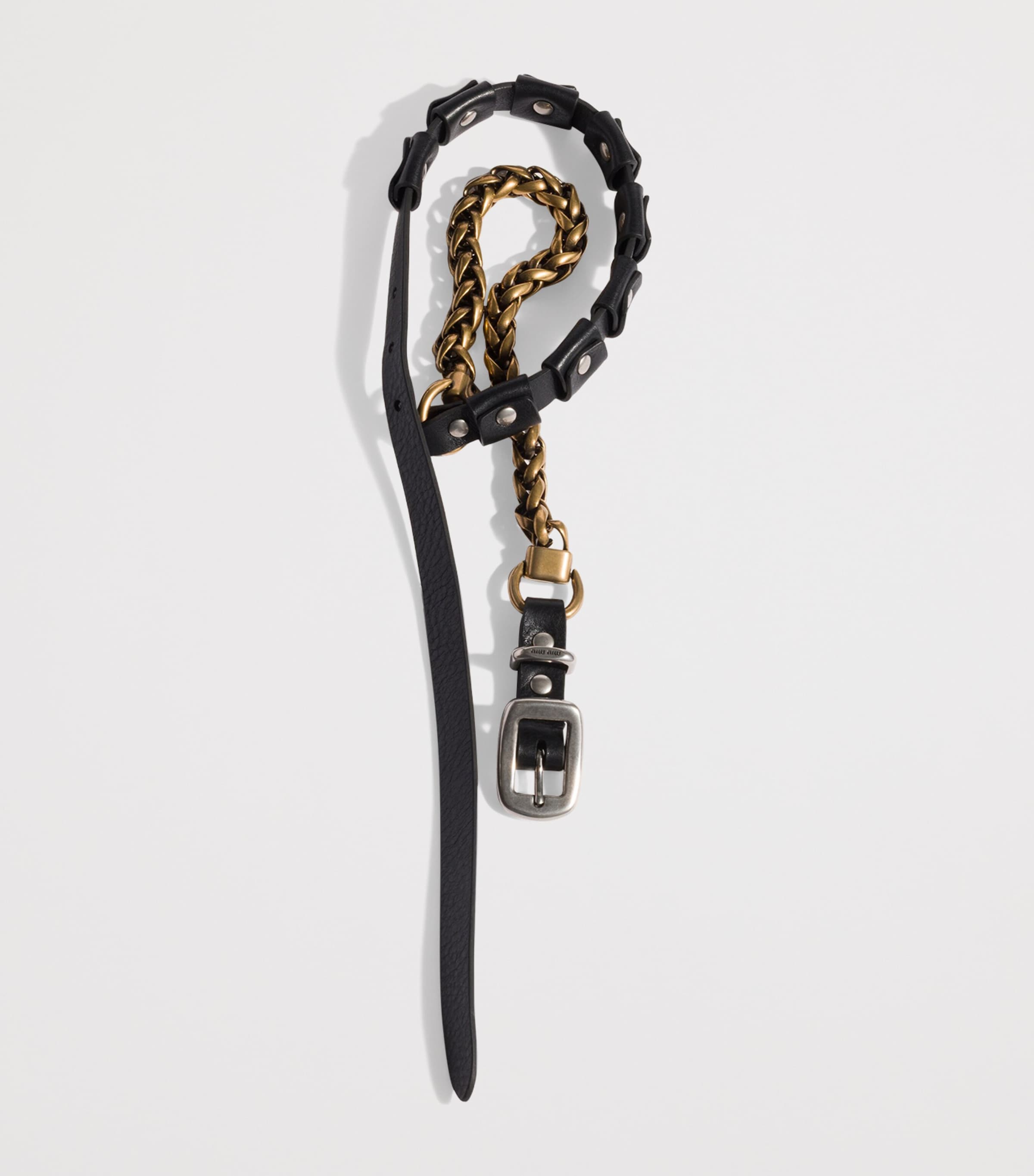 Miu Miu Leather Studded Necklace Image 2