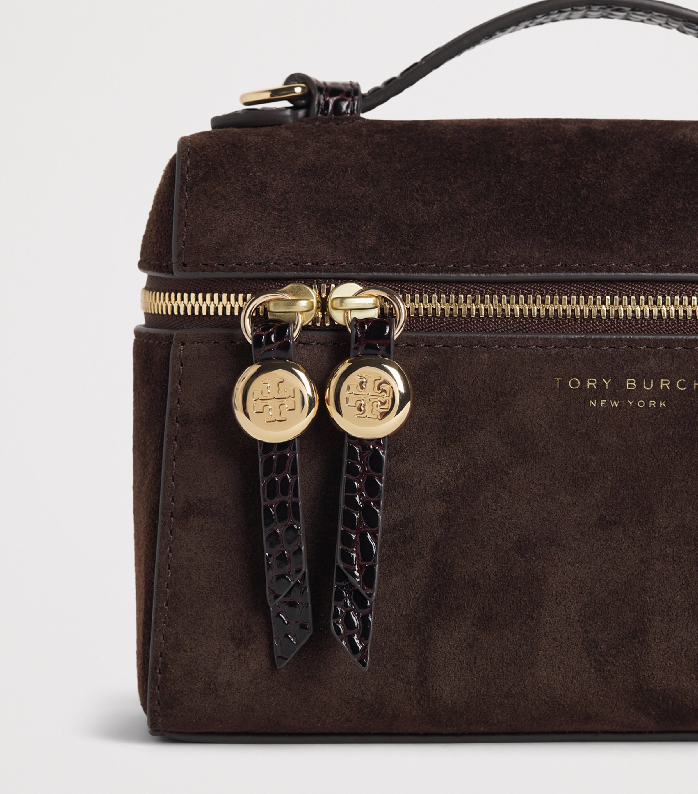 Tory Burch Suede Romy Clutch Bag Dark Cocoa Image 5