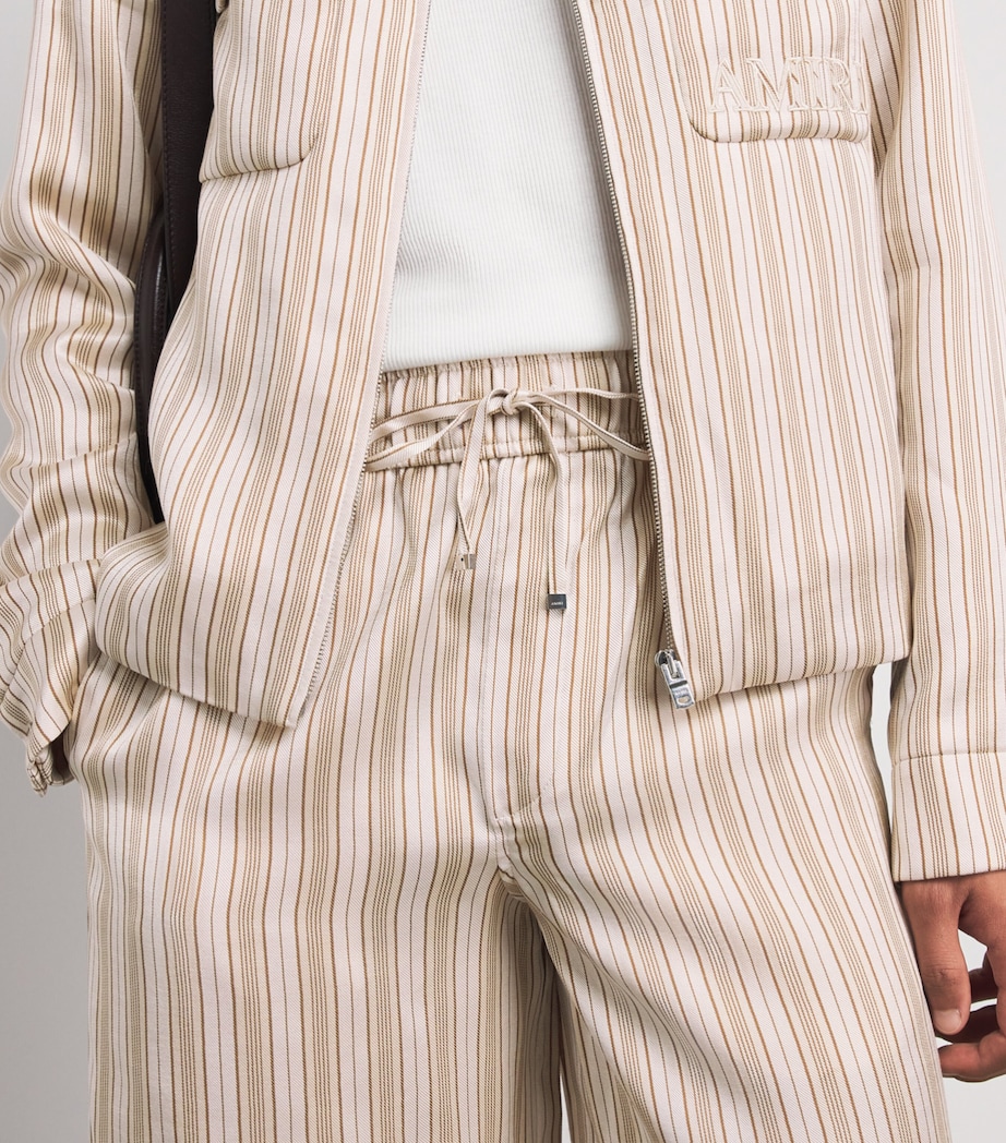 AMIRI Mens Stripe Logo Shorts Alabaster Image 3