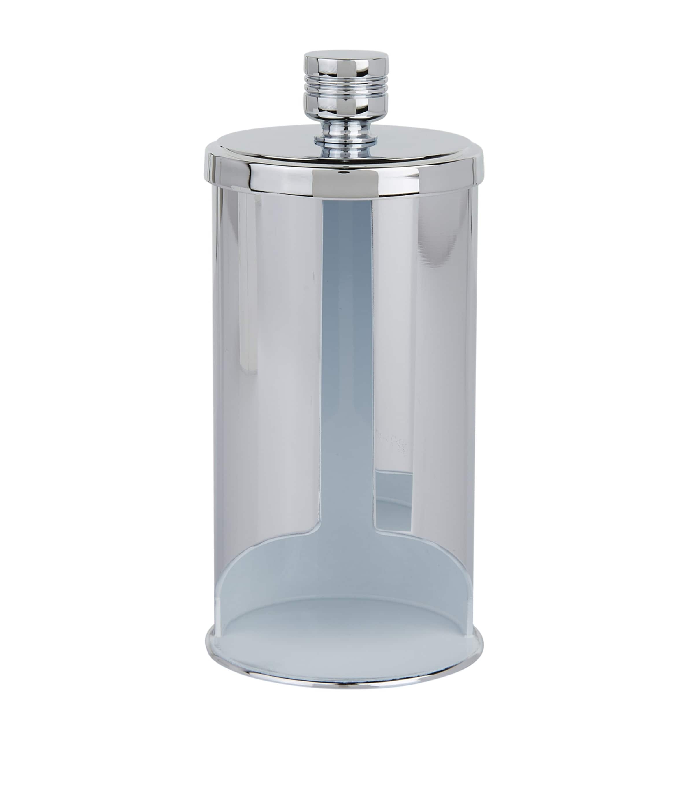 Cylinder Chrome Cotton Pad Dispenser SILVER Image 1