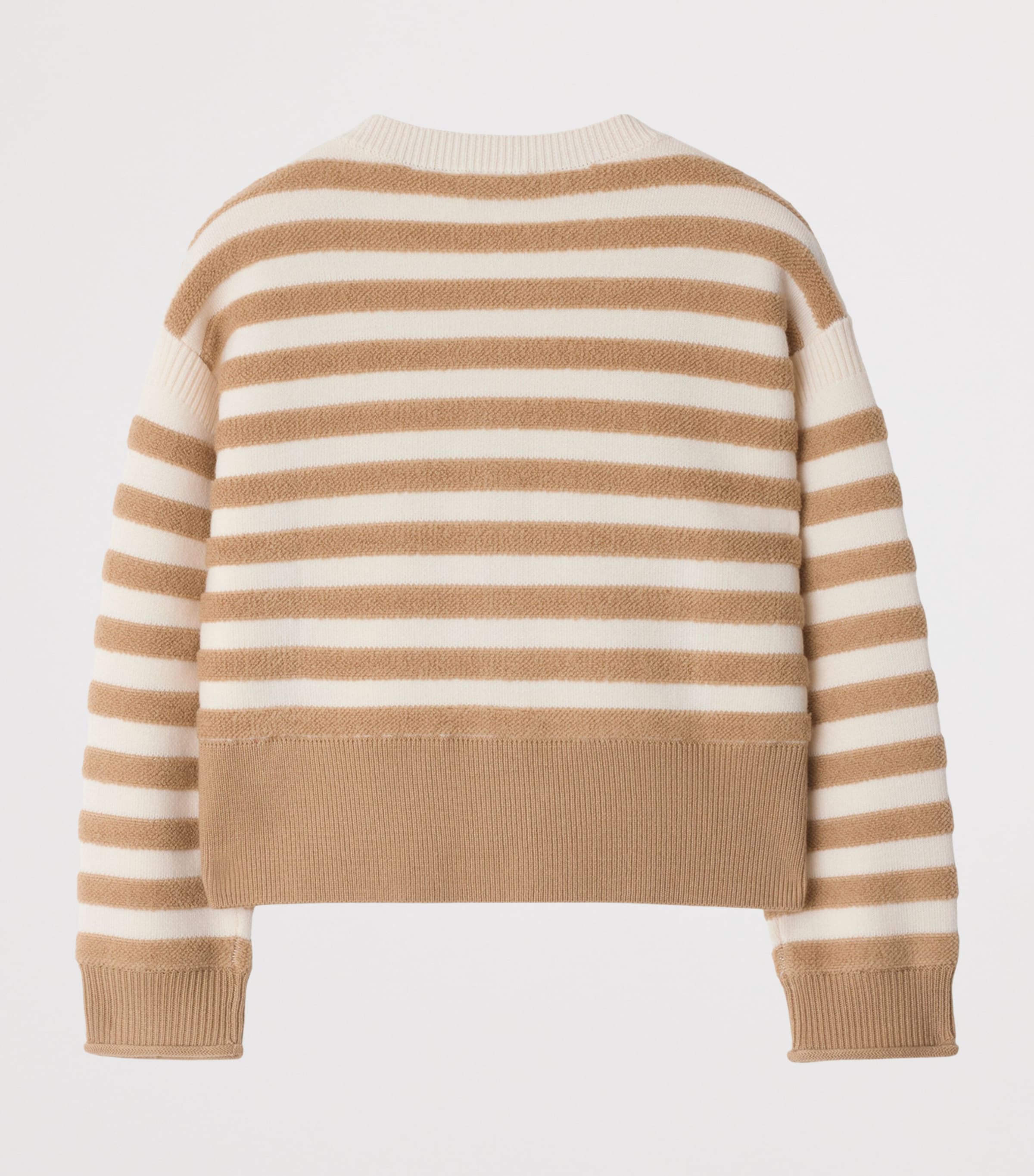 Wool Stripe Cardigan (3-12 Years) SAND IP PAT Image 2