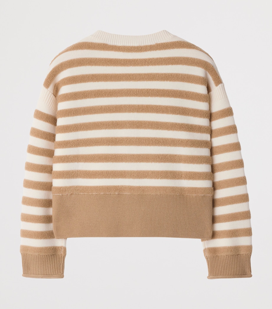Wool Stripe Cardigan (3-12 Years) SAND IP PAT Image 2