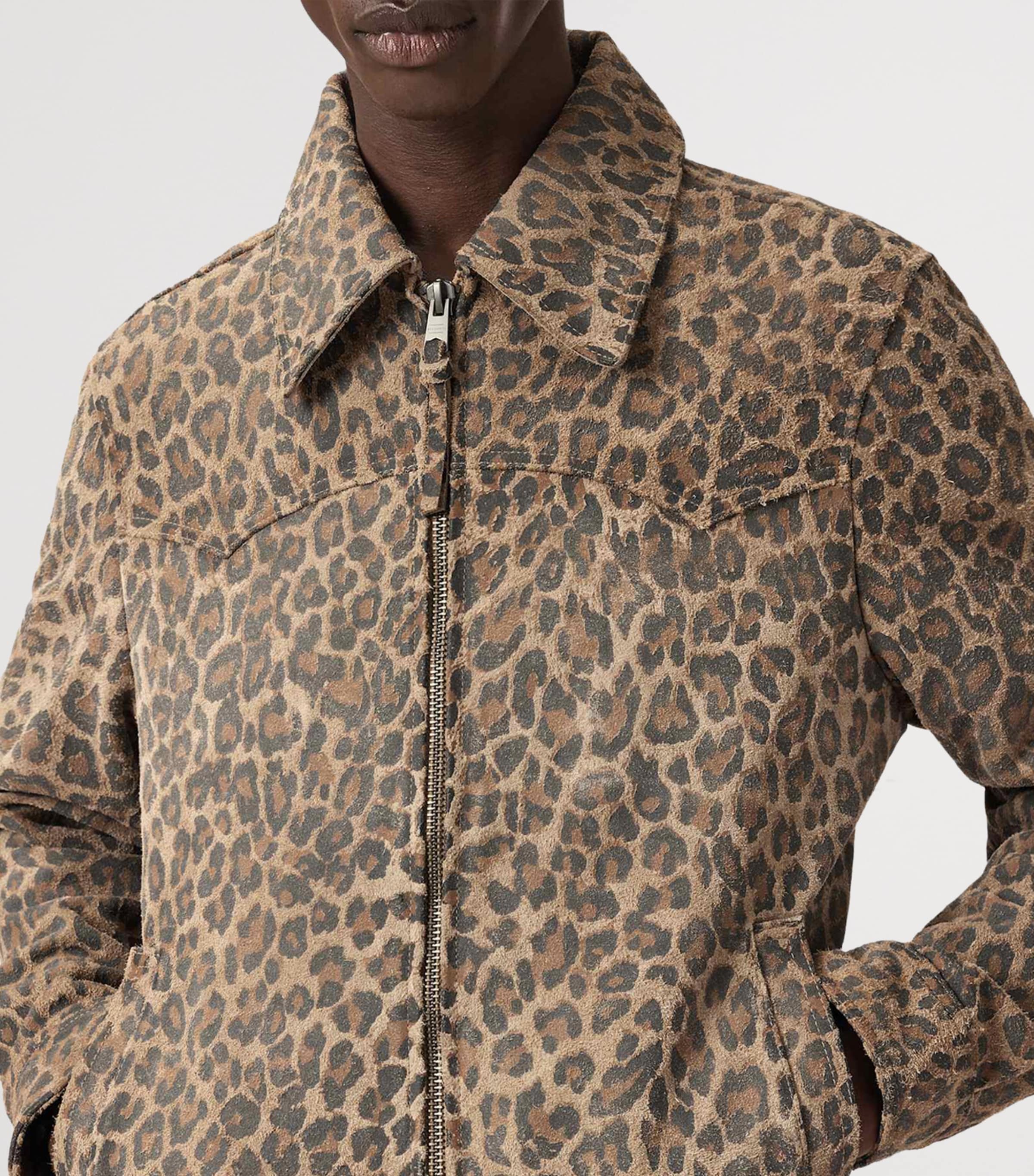 Suede Leopard Dellcot Jacket PEANUT BROWN Image 7
