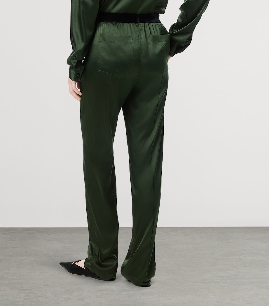 TOM FORD Womens Silk Elasticated Trousers Gca Image 4
