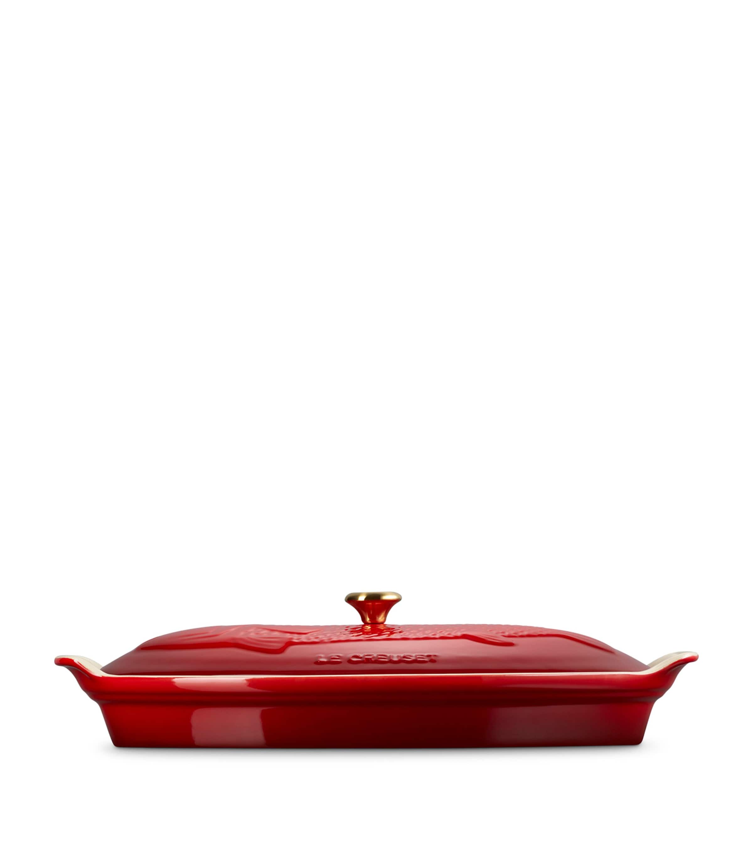Le Creuset Stoneware Heritage Fish Baker (34cm) Cerise Image 3