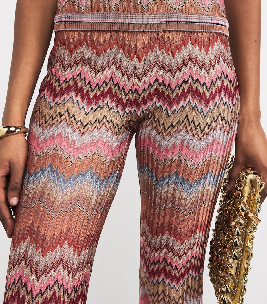 Snake Chevron Bootcut Trousers SM9Y1 PINK/RUST TONE Image 6