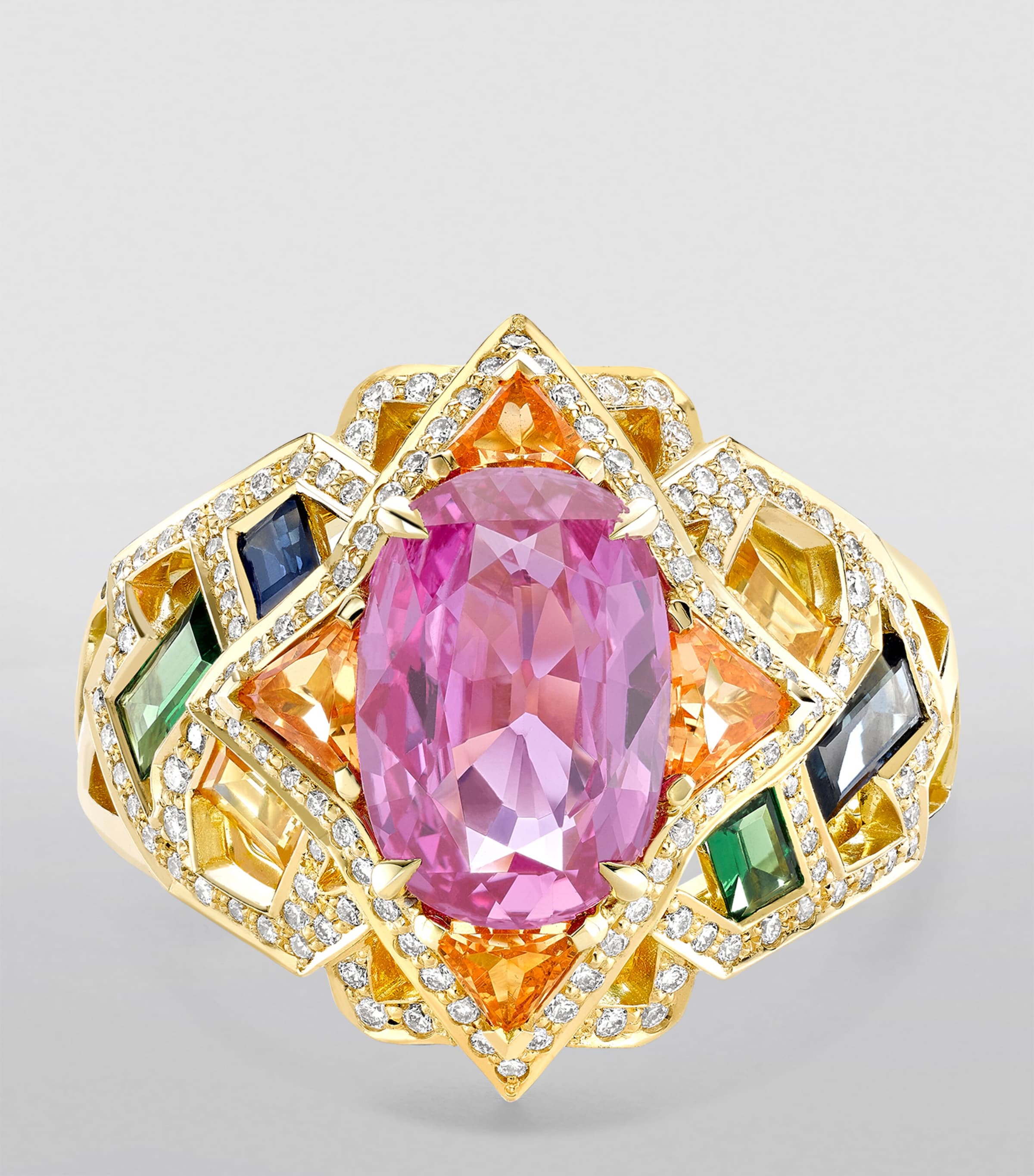 Yellow Gold, Diamond and Mixed Gemstone A Family Journey Barcelona Ring YELLOW GOLD Image 3