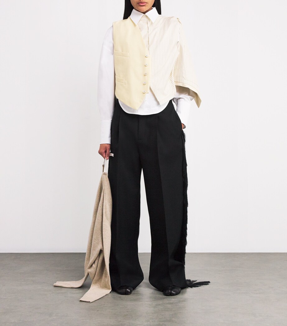 Wool Distressed Waistcoat ECRU 105 Image 2